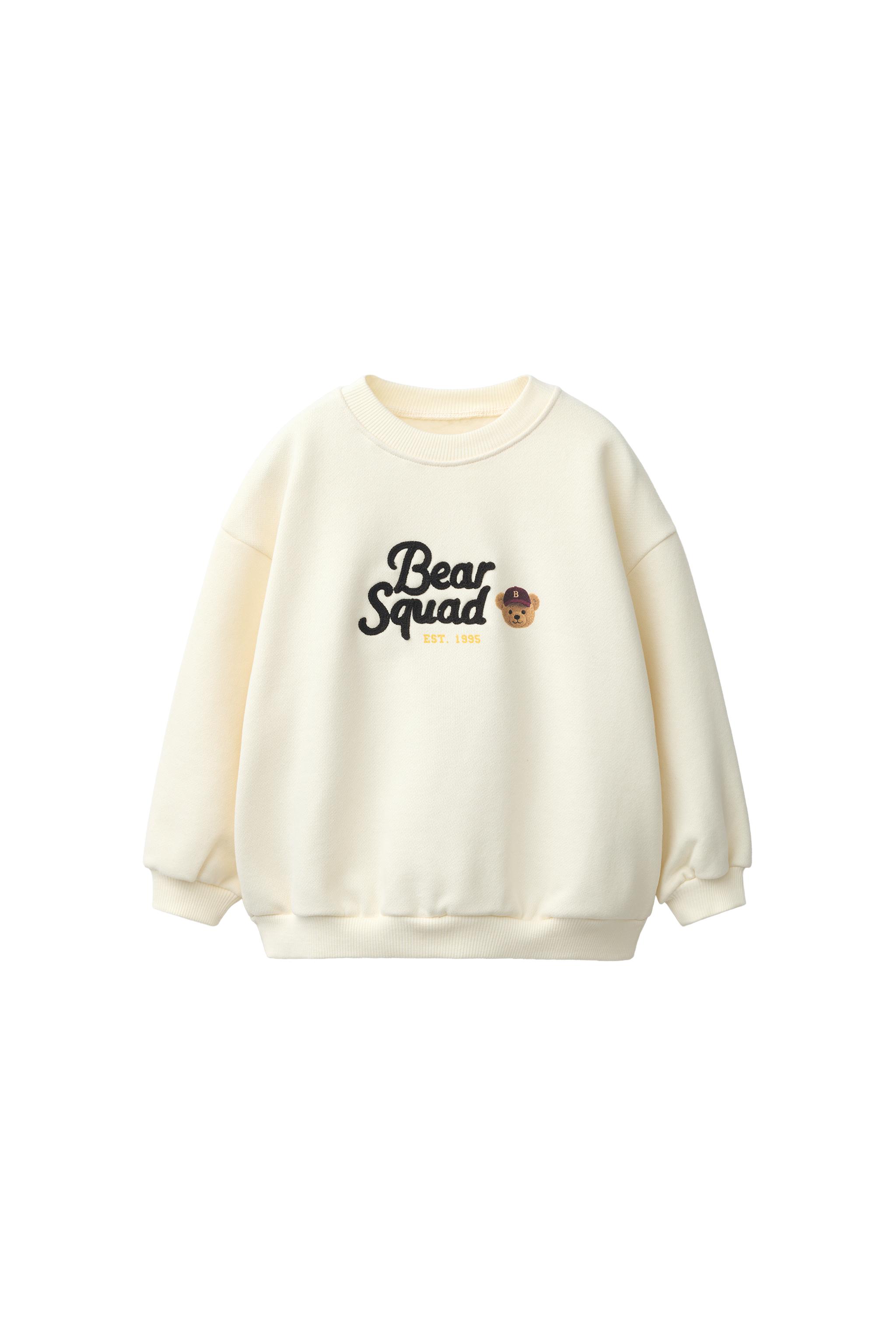 Свитшот с вышитым медведем и слоганом — ZARA