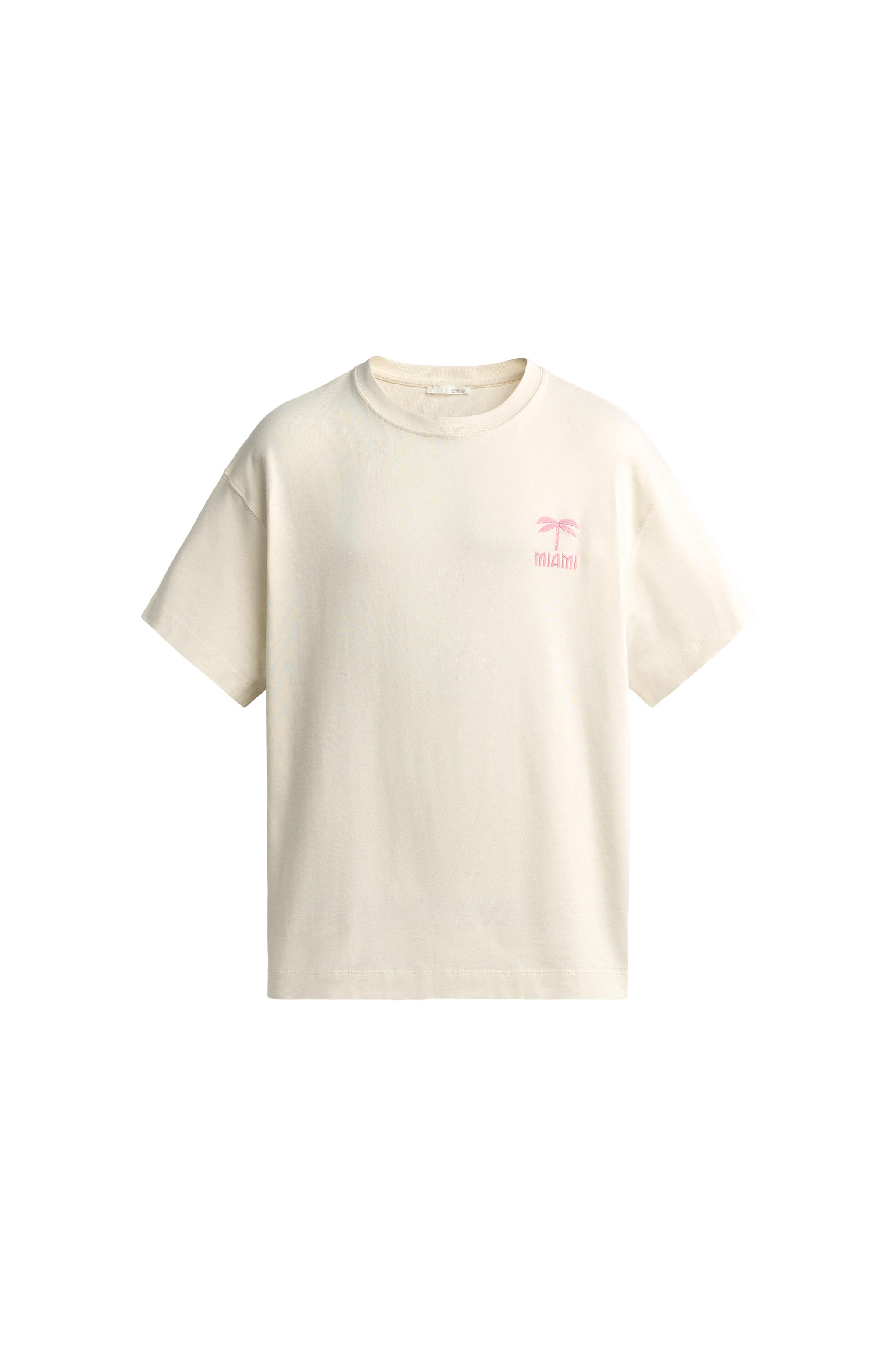 Футболка свободного кроя с нашивкой Miami — ZARA