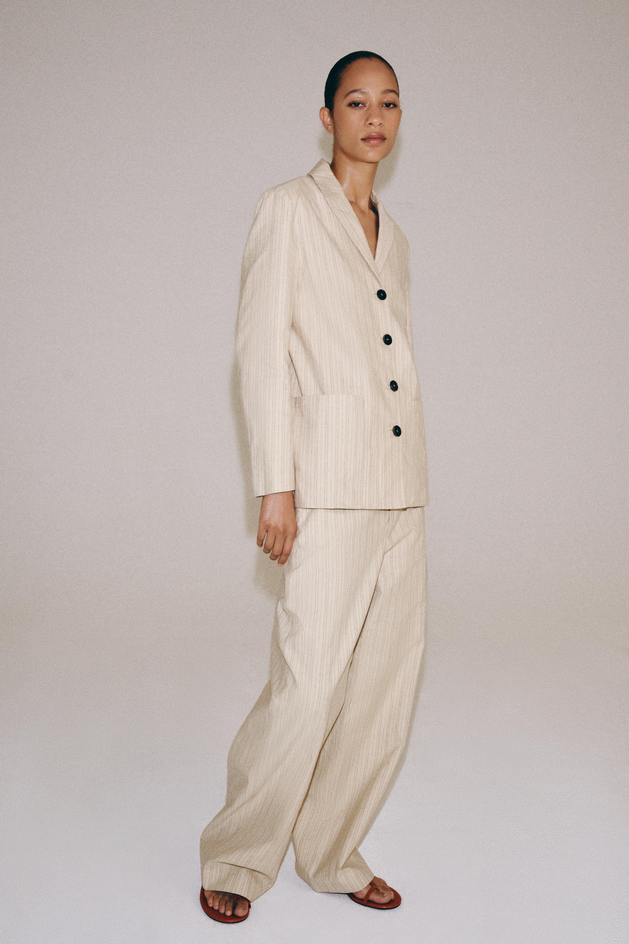 БРЮКИ В ПОЛОСКУ ИЗ ЛЬНА — ZW COLLECTION — ZARA