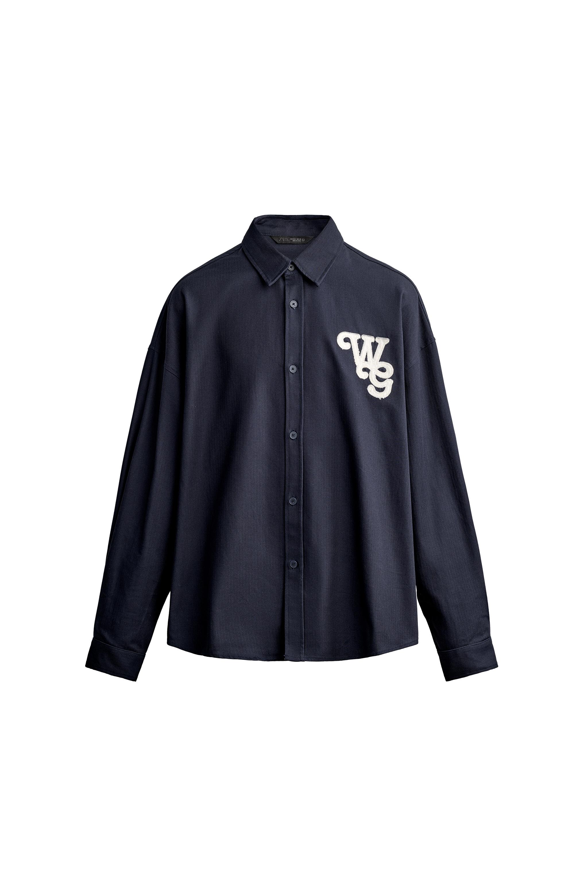 HERRINGBONE PATCHES RELAXED FIT SHIRT — ZARA