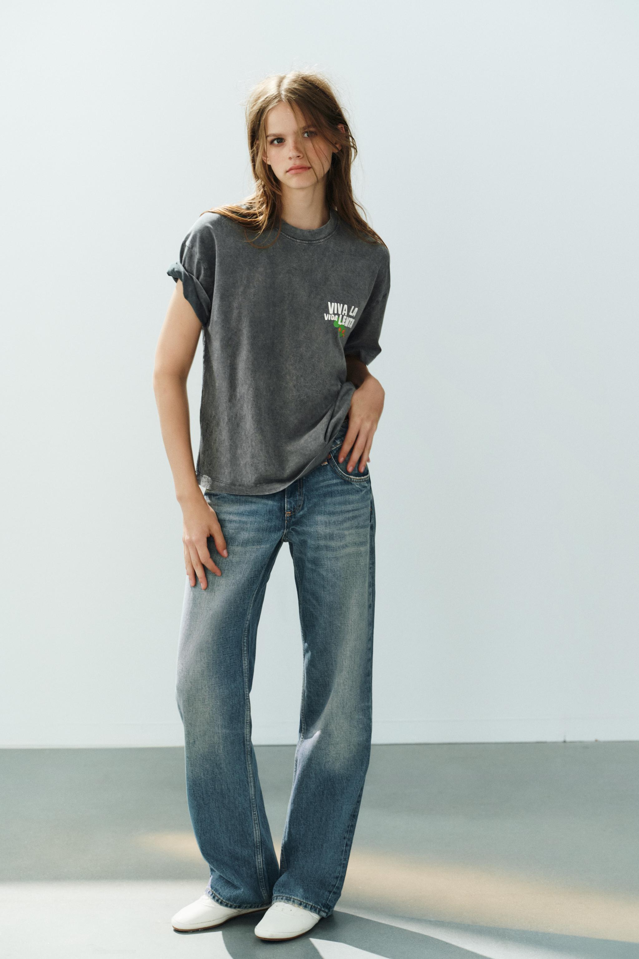 Футболка из коллекции Филиппы Коулс с эффектом потёртости — ZARA