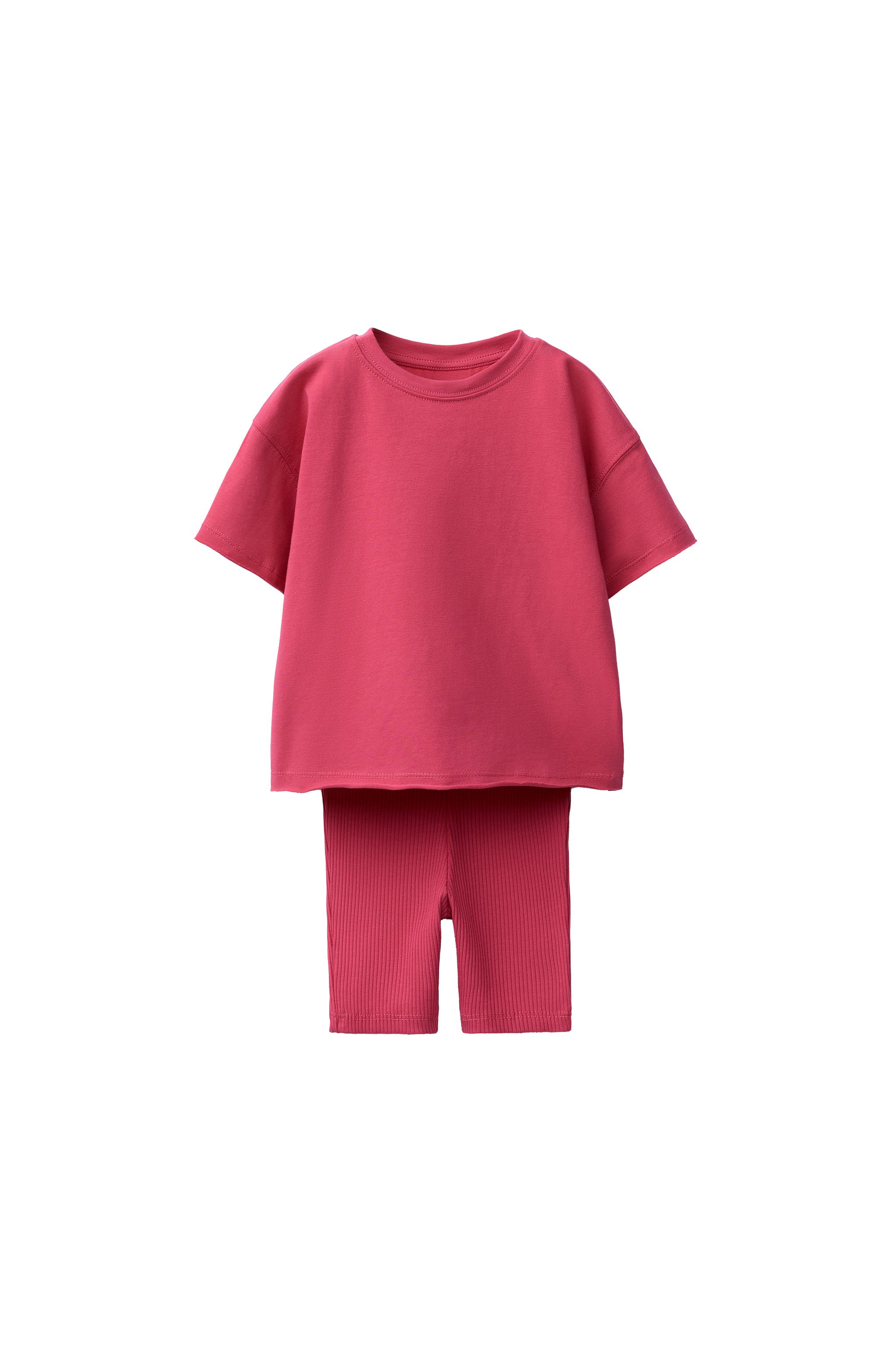 Велосипедки из рубчатого трикотажа + футболка — ZARA