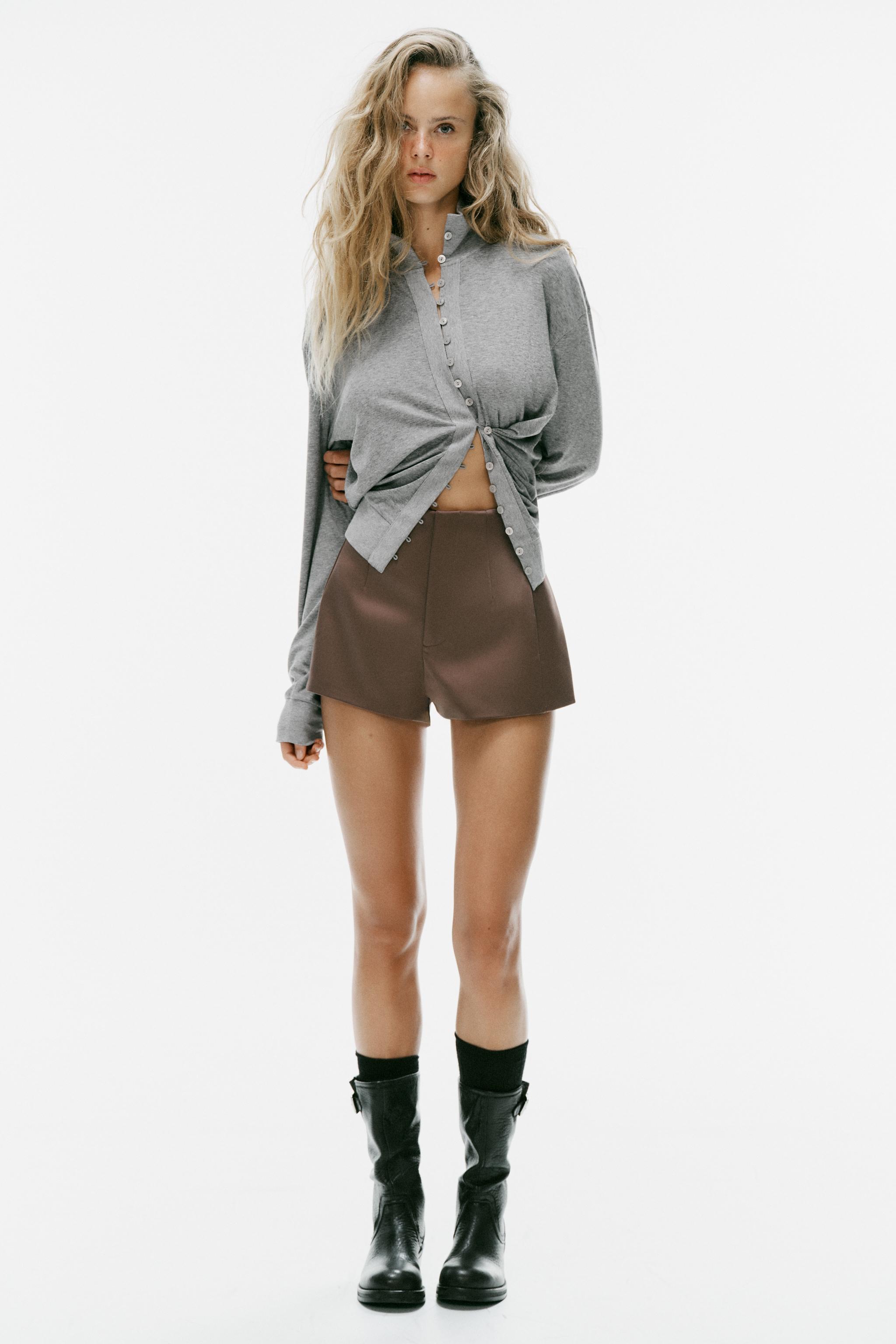 Атласные мини-шорты — ZARA