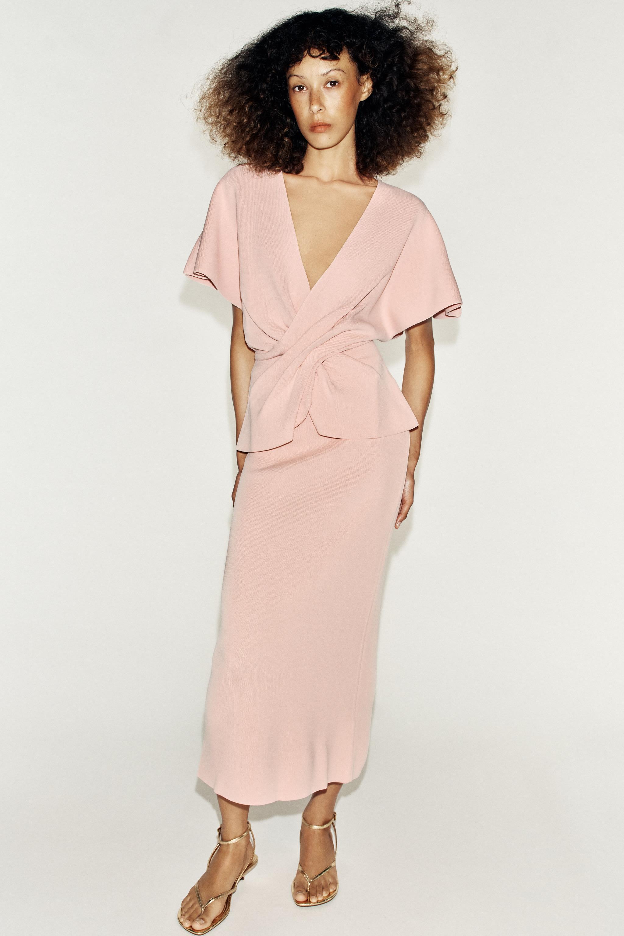 Юбка миди из трикотажа — ZARA