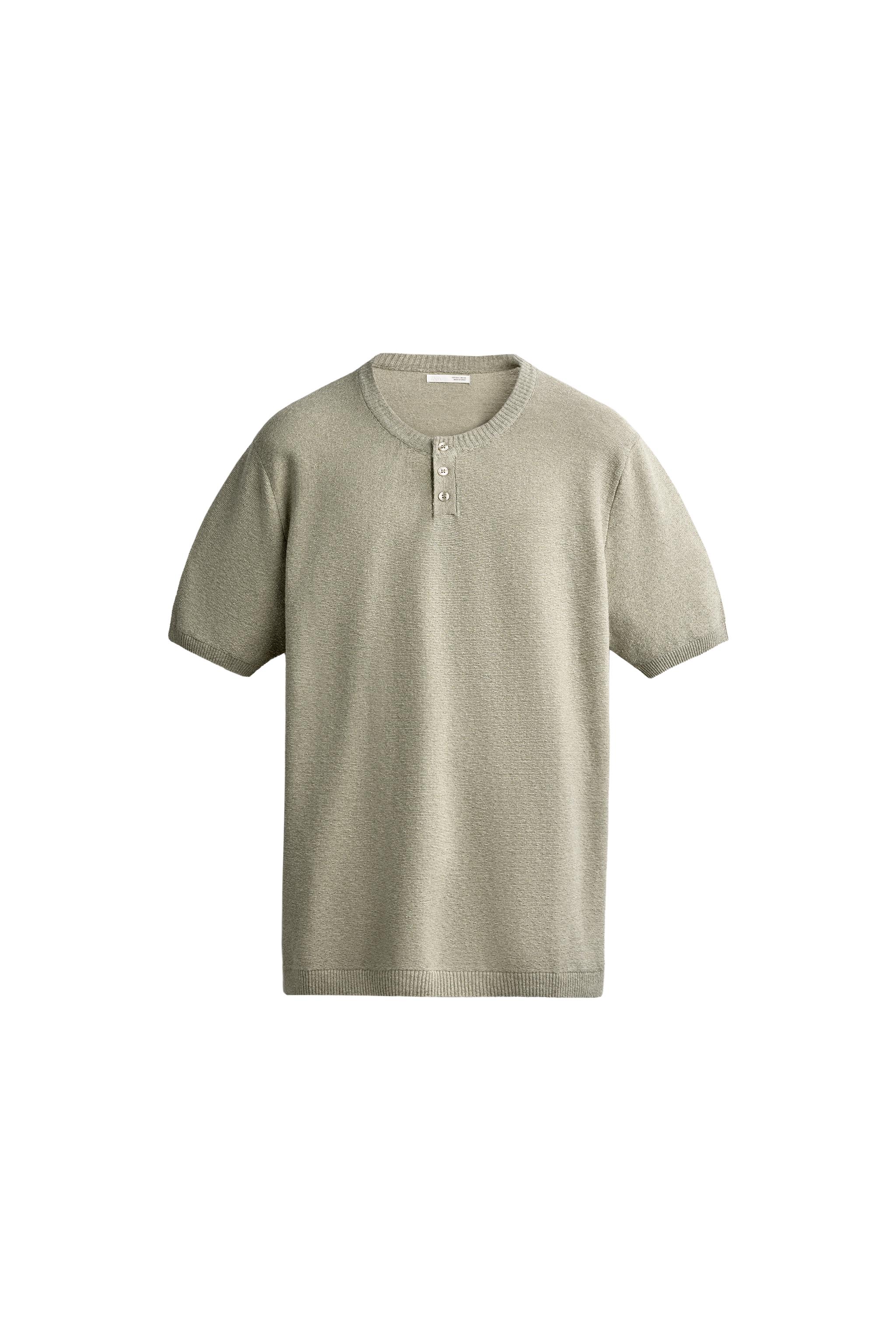 Футболка хенли из трикотажа — ZARA
