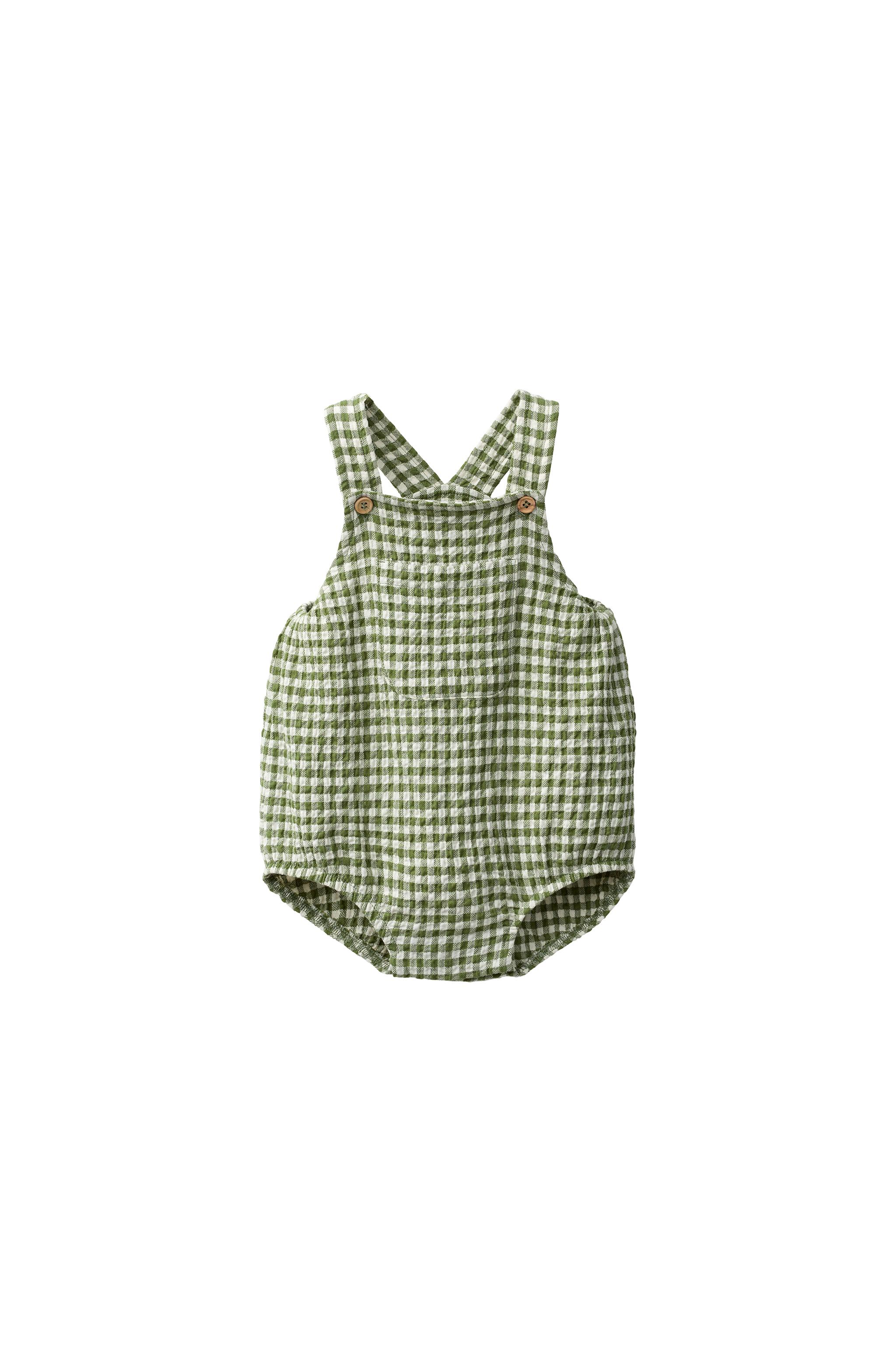GINGHAM SHORT ROMPER — ZARA