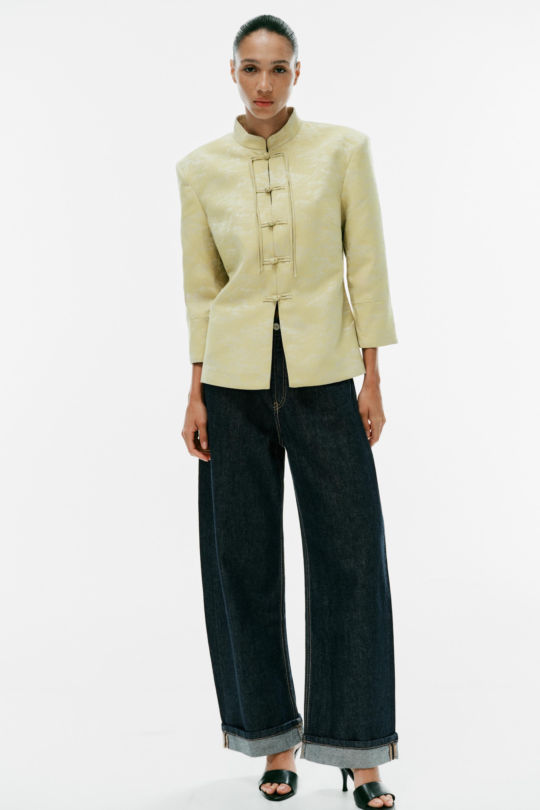 ЖАКЕТ ЖАККАРД С ЗАСТЕЖКОЙ НА ТЕСЬМУ — ZARA