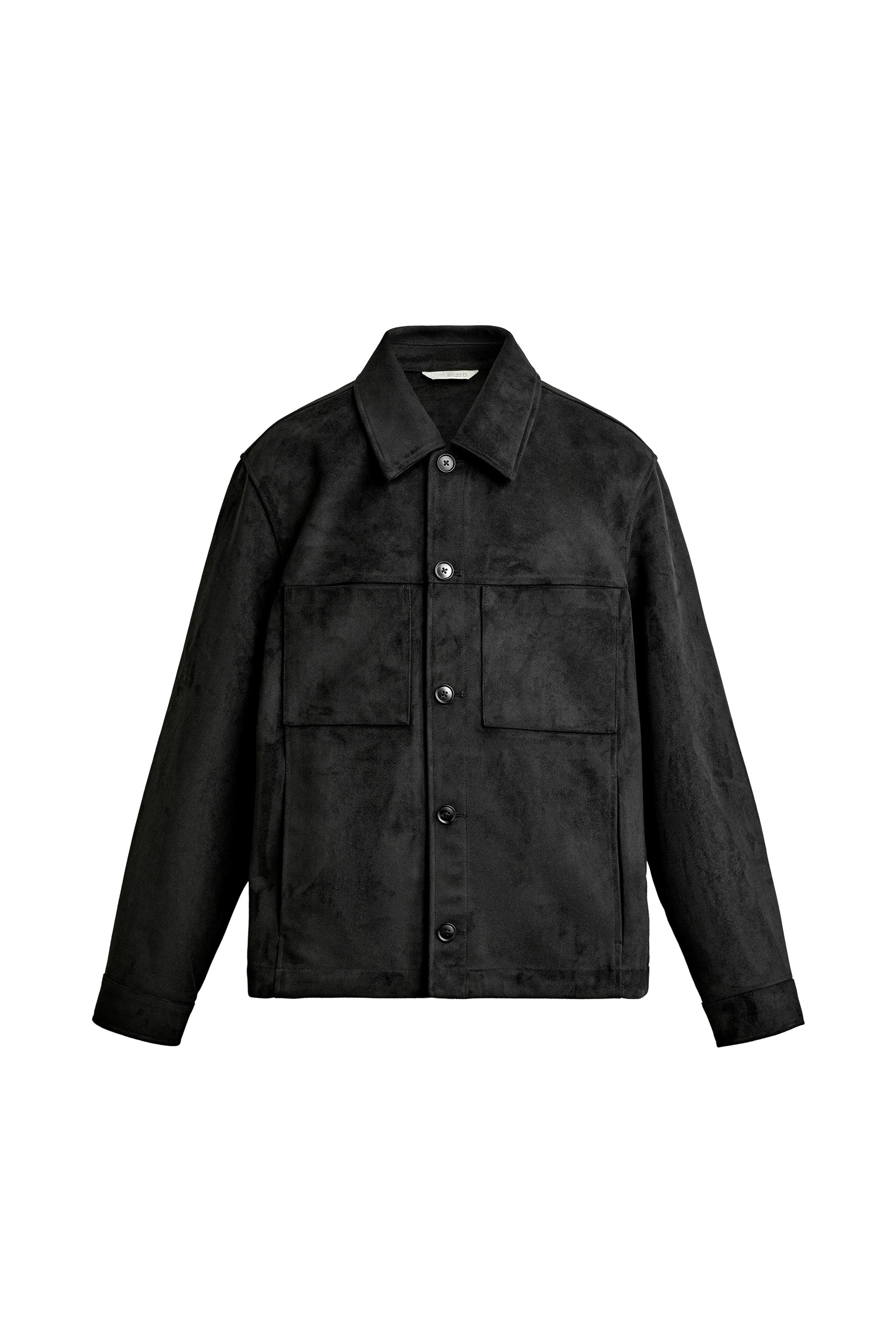 Куртка-рубашка классического кроя из искусственной замши — ZARA