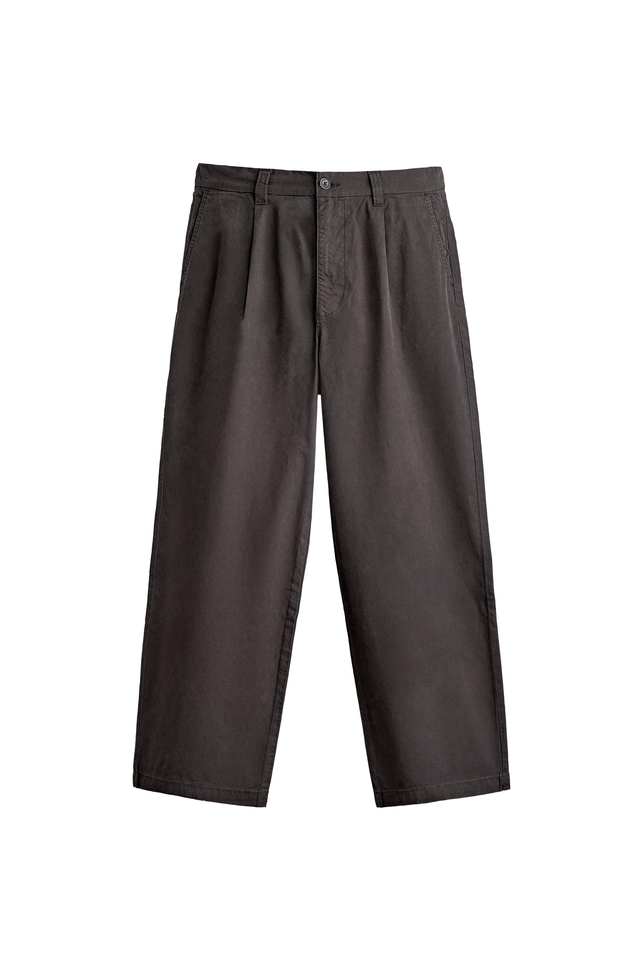 PLEATED RELAXED FIT CHINO TROUSERS — ZARA