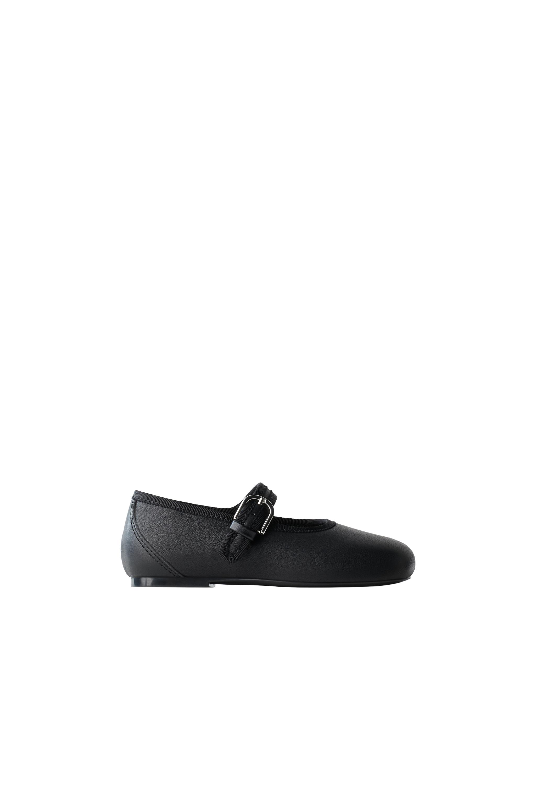 Балетки из кожи с пряжками — ZARA