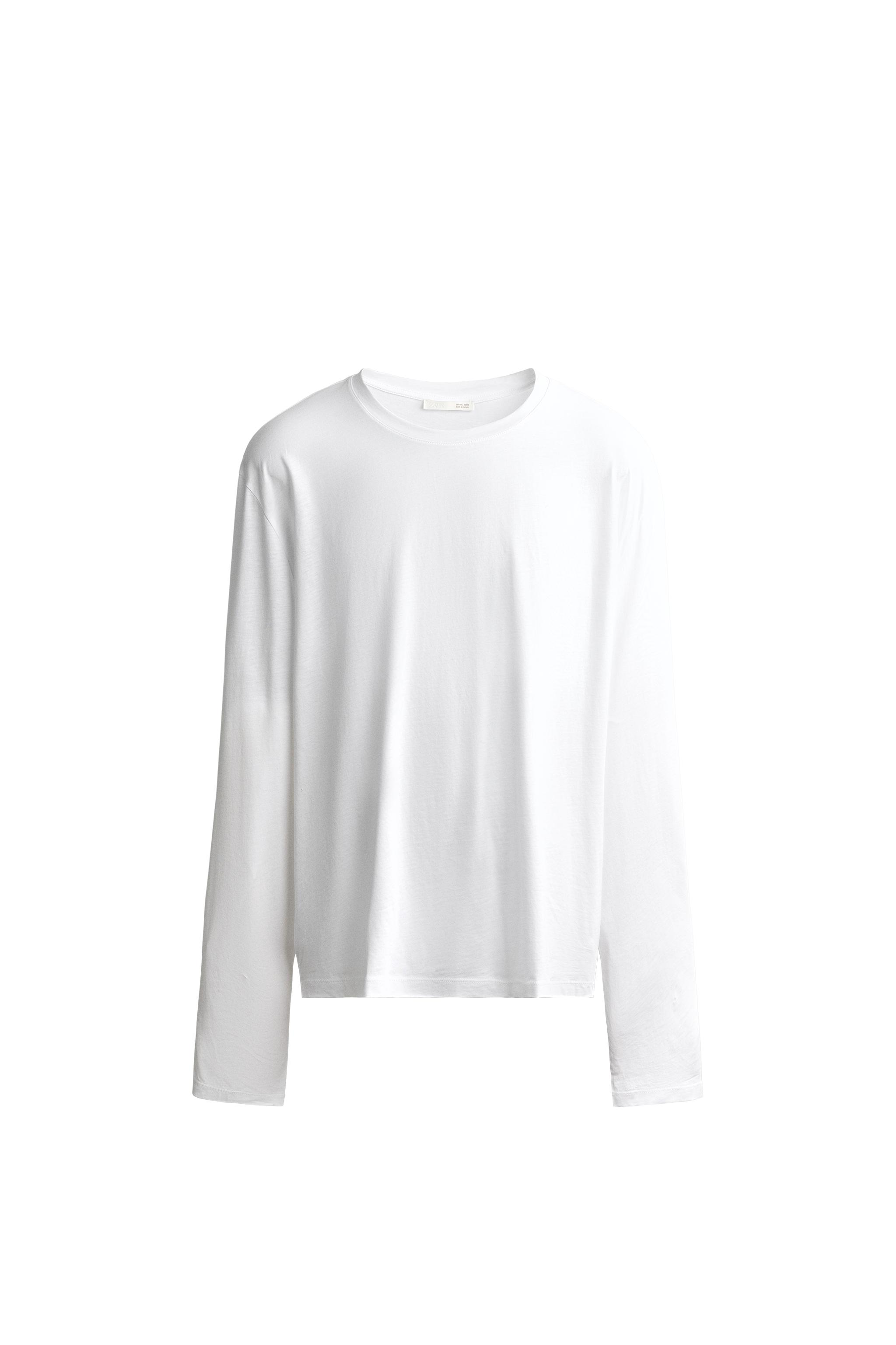 ФУТБОЛКА SUPIMA® С ДЛИННЫМИ РУКАВАМИ — ZARA