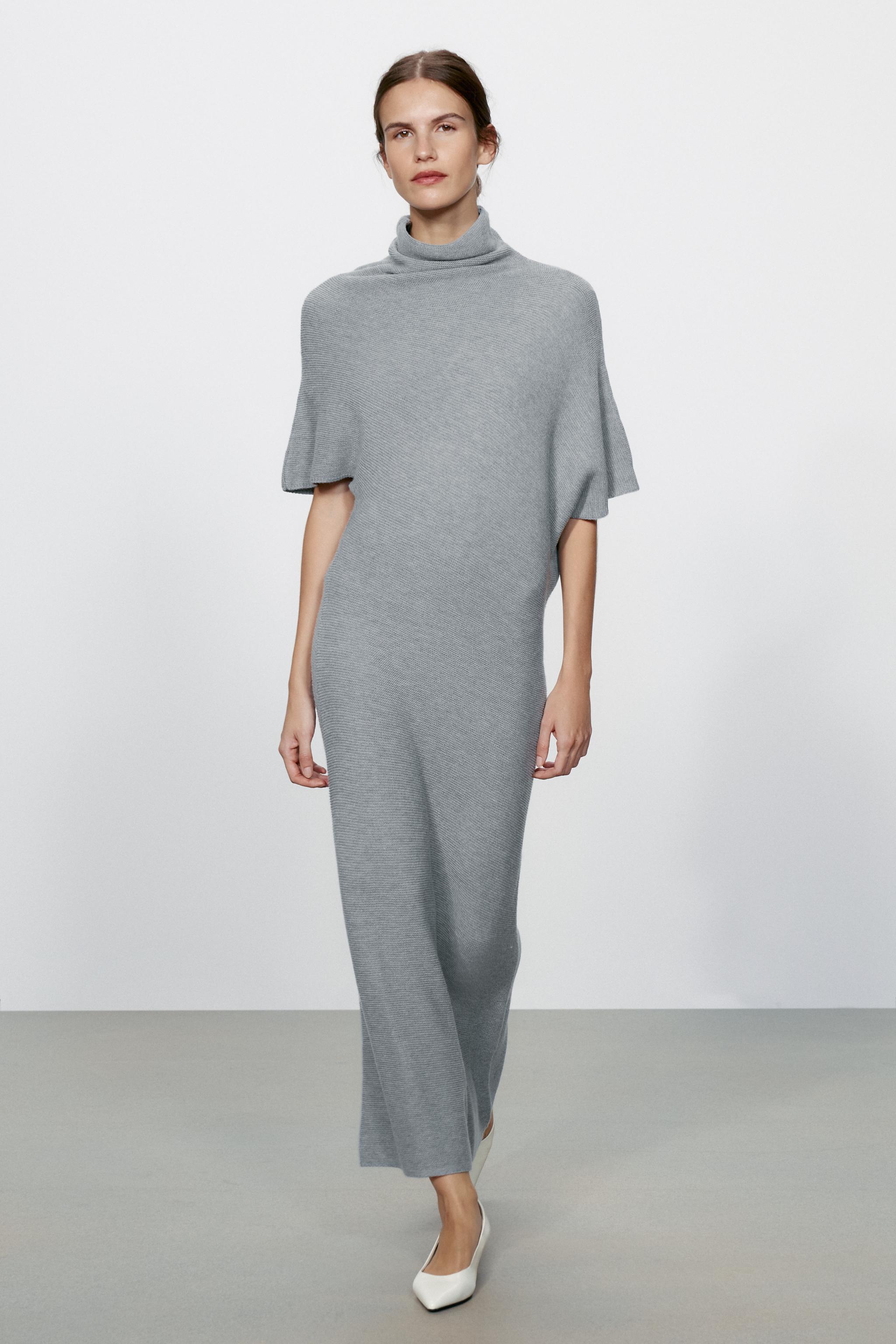 Длинное платье из трикотажа — ZARA