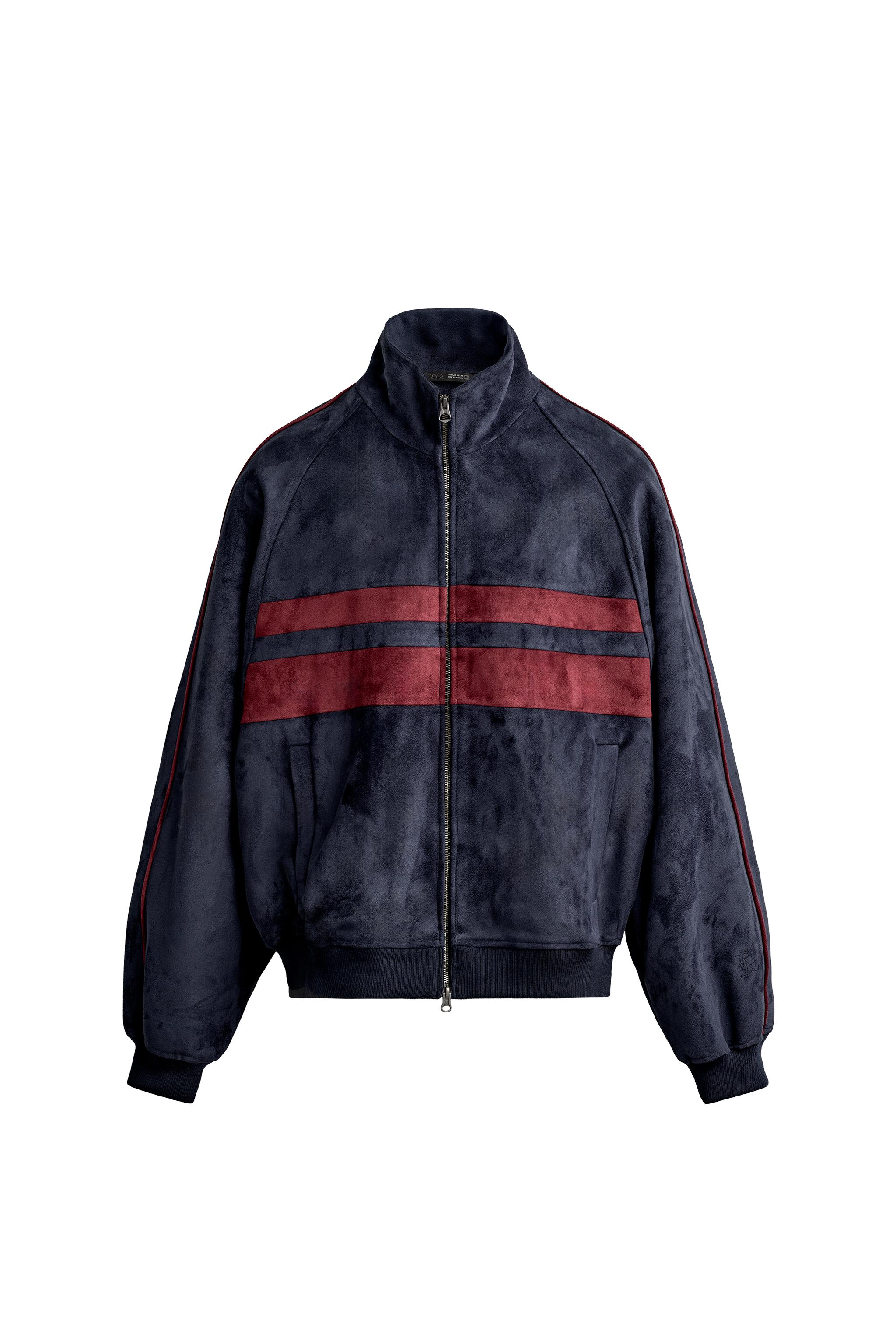 COLOUR BLOCK FAUX SUEDE JACKET — ZARA