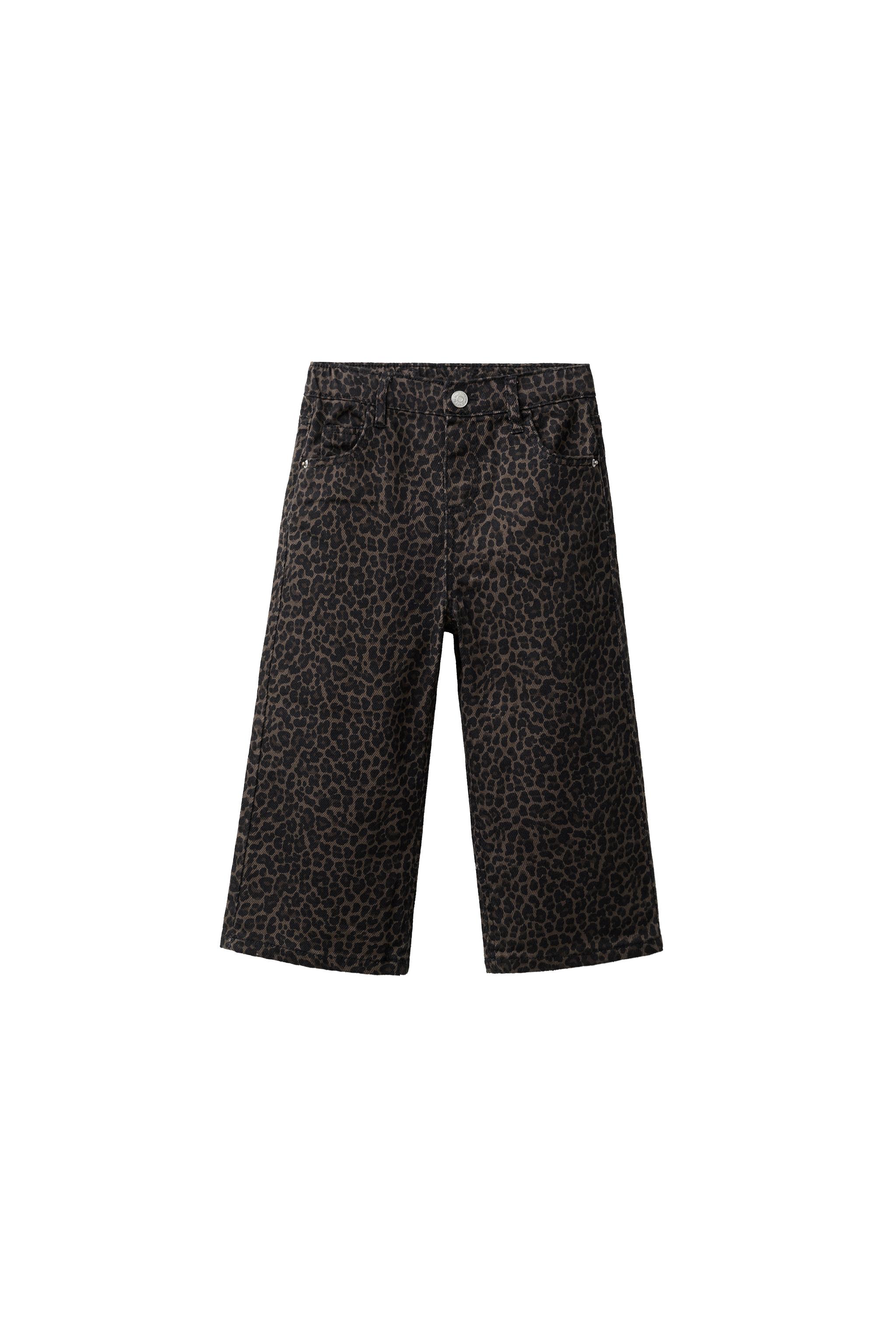 БРЮКИ WIDE LEG ИЗ ТВИЛА С ПРИНТОМ — ZARA