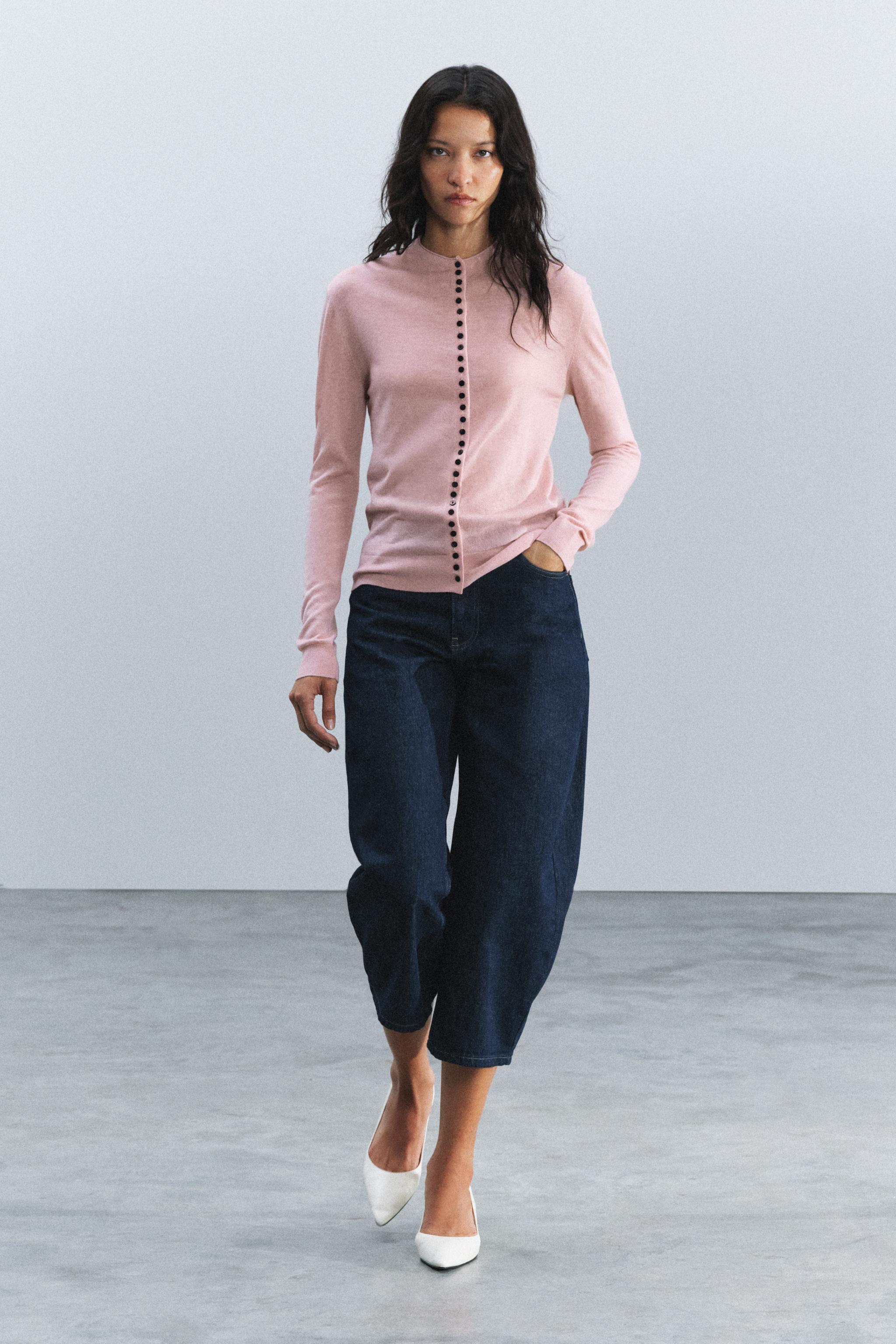 FINE KNIT WOOL BLEND CARDIGAN — ZARA