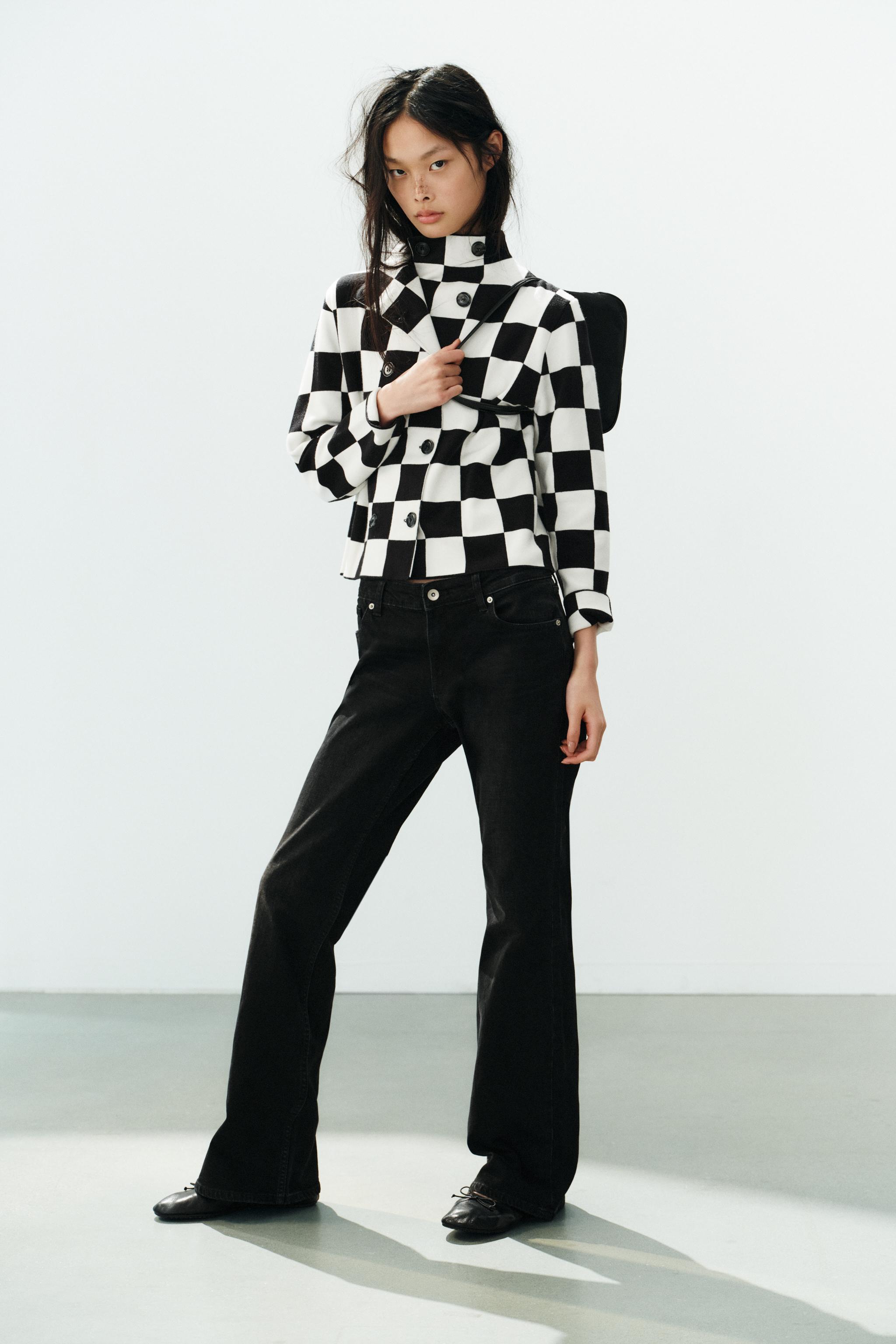 Жакет в клетку из трикотажа — ZARA