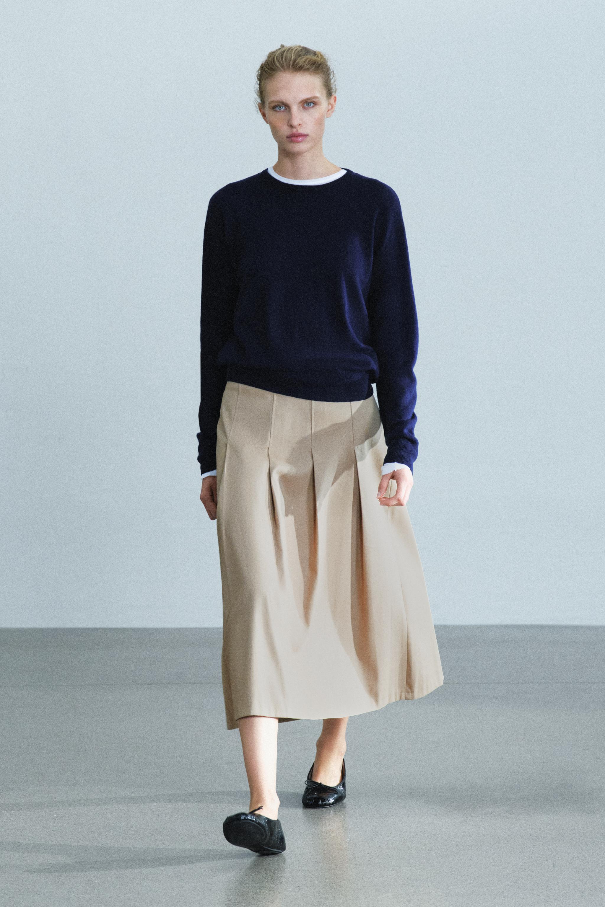 Юбка-миди ZW COLLECTION в складку — ZARA