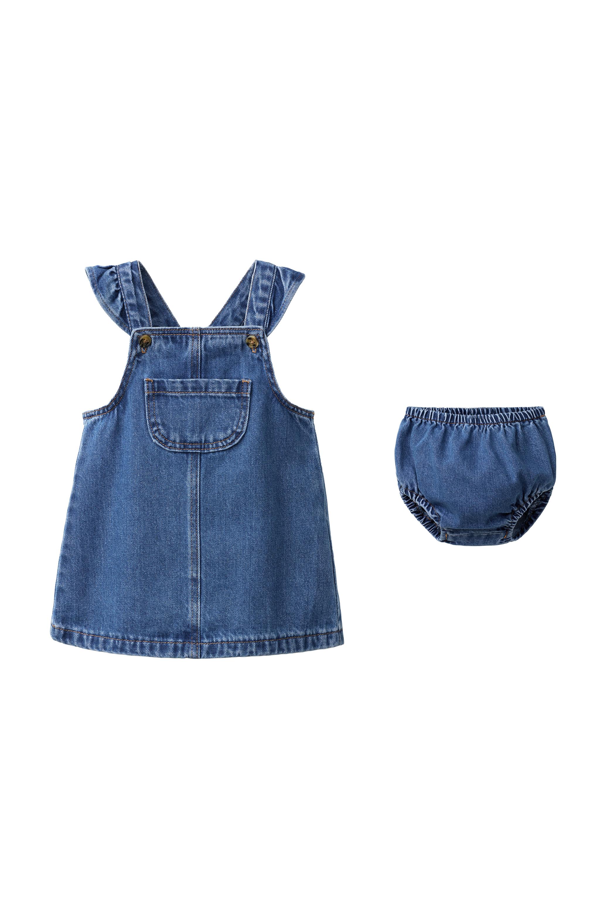 Денимовый сарафан с рюшами + денимовые панталоны — ZARA