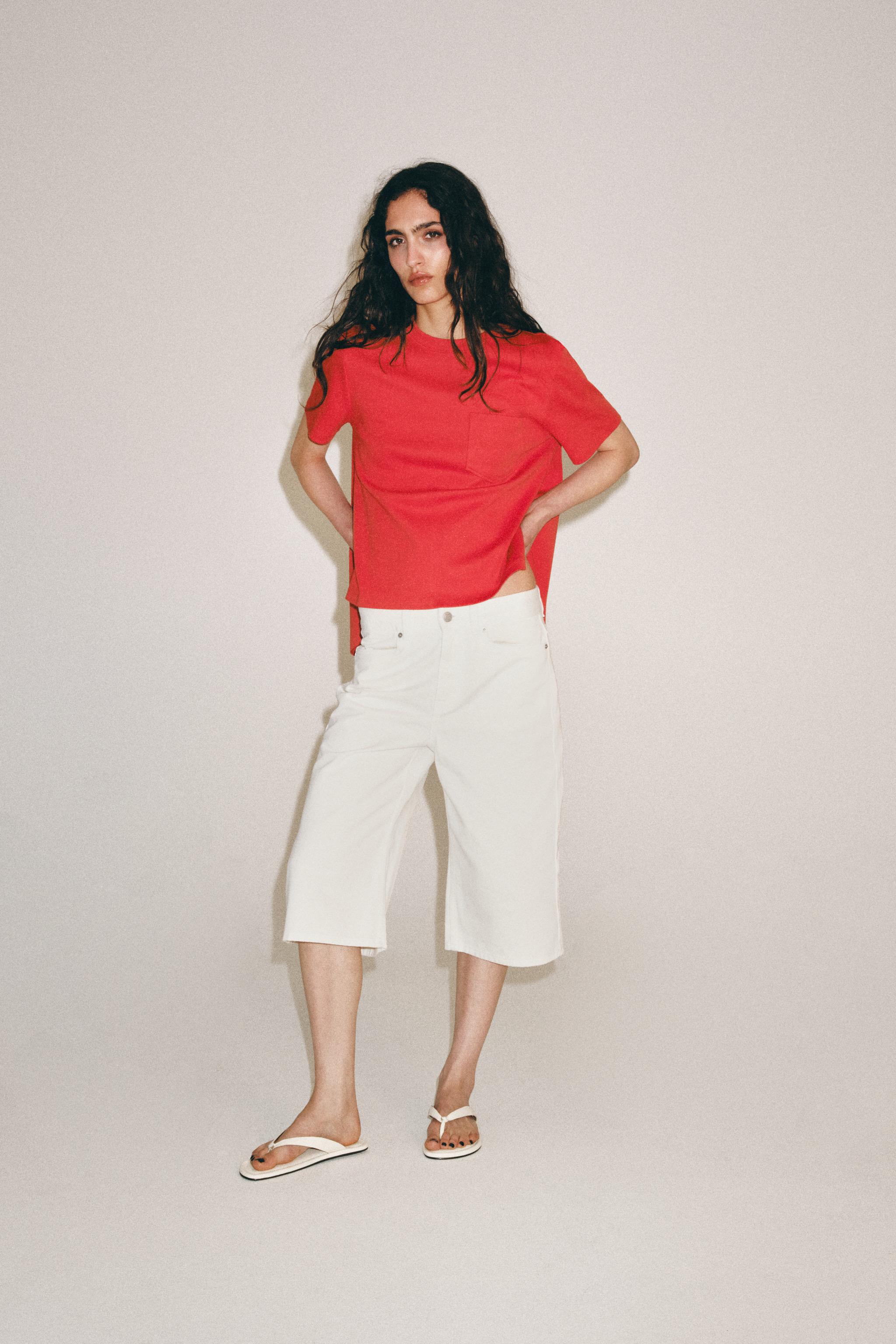 Футболка из интерлока с карманом — ZARA