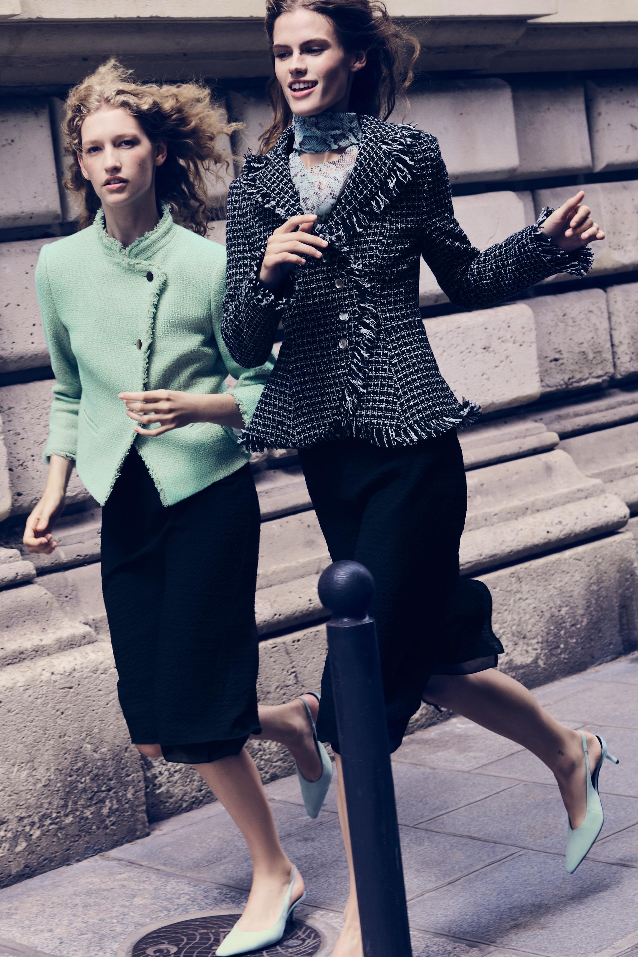 Фактурный блейзер с бахромой — ZARA
