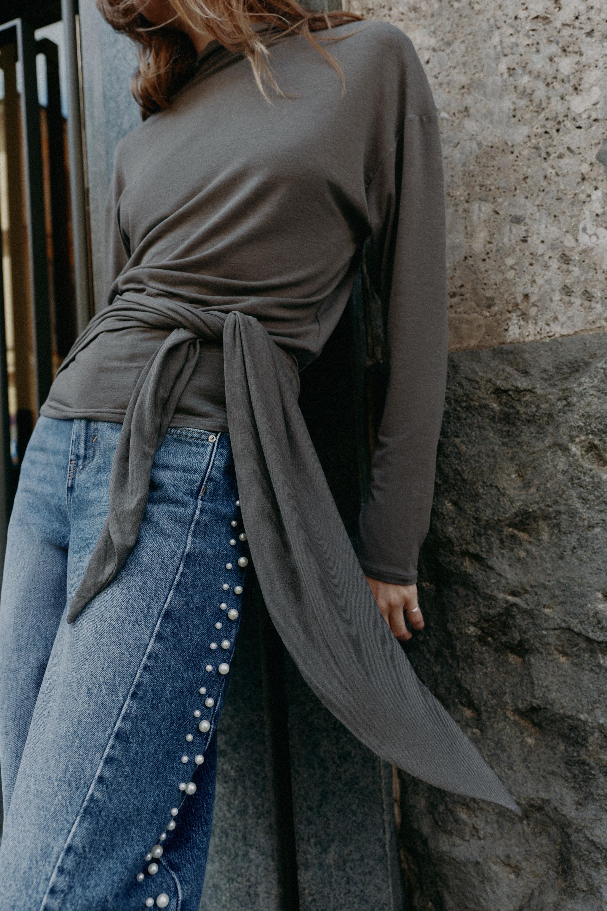 ТОП С ПОЯСОМ — ZARA