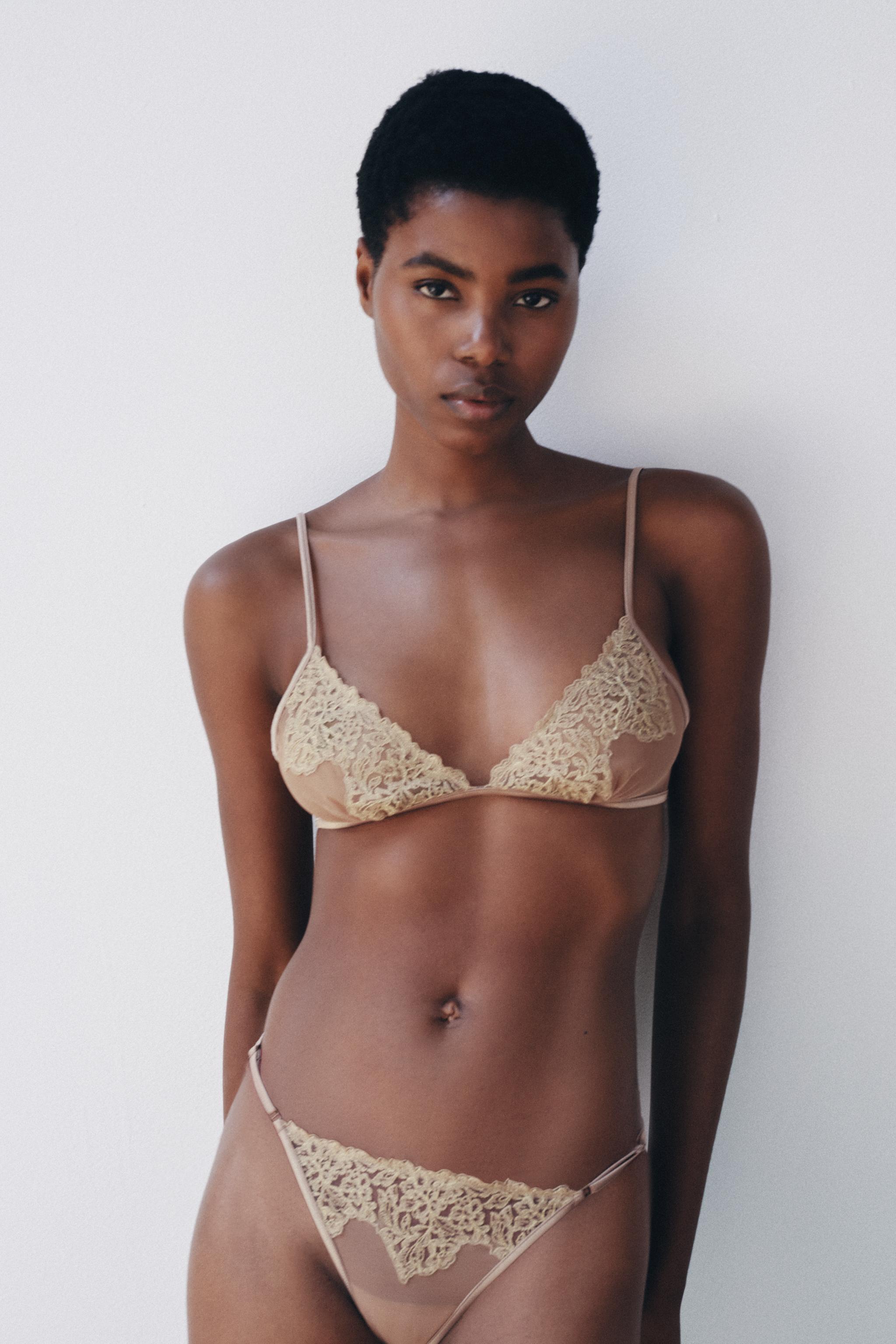 БЮСТГАЛЬТЕР ИЗ СЕТКИ С КРУЖЕВОМ — ZARA