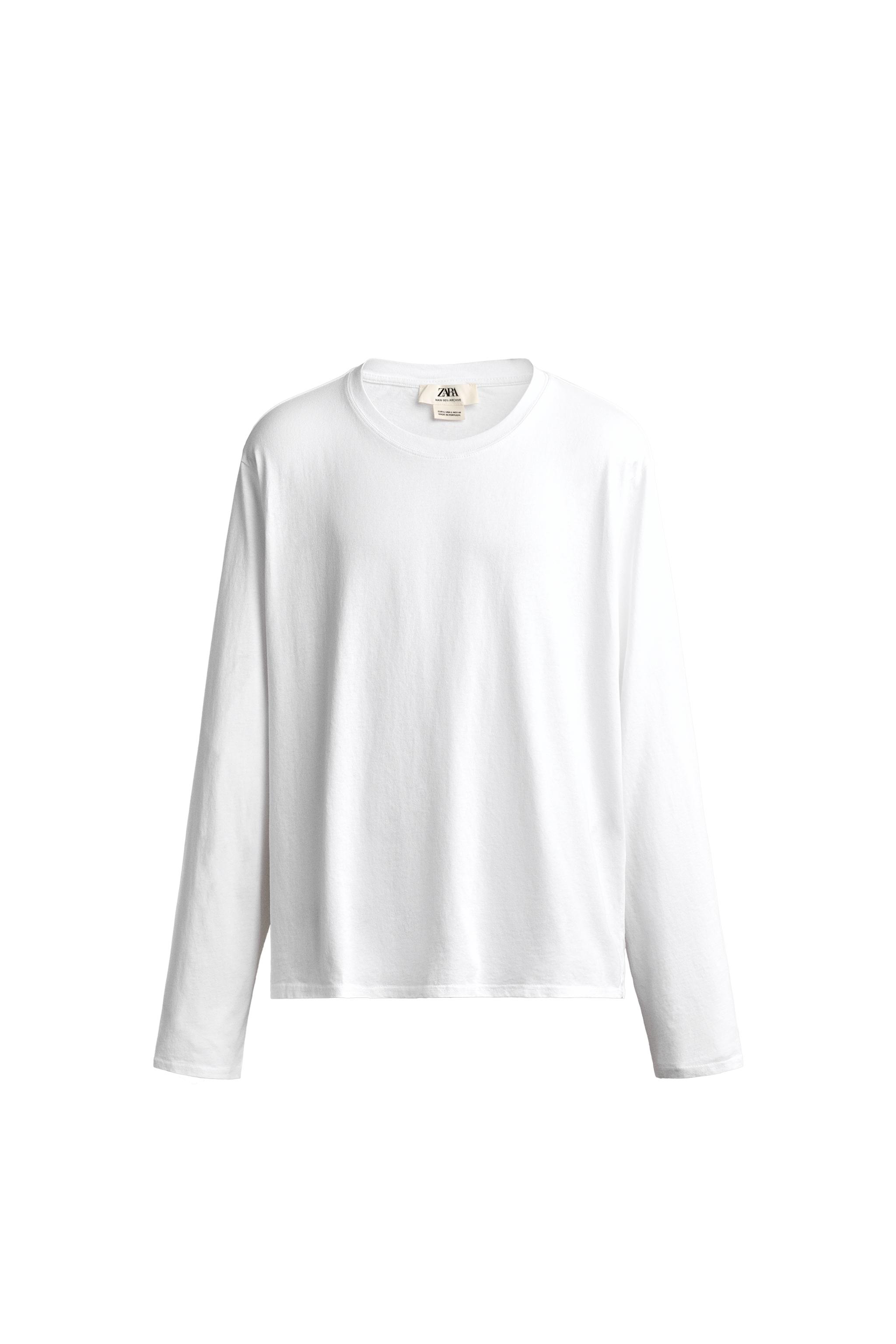 Футболка свободного кроя с длинным рукавом — ZARA