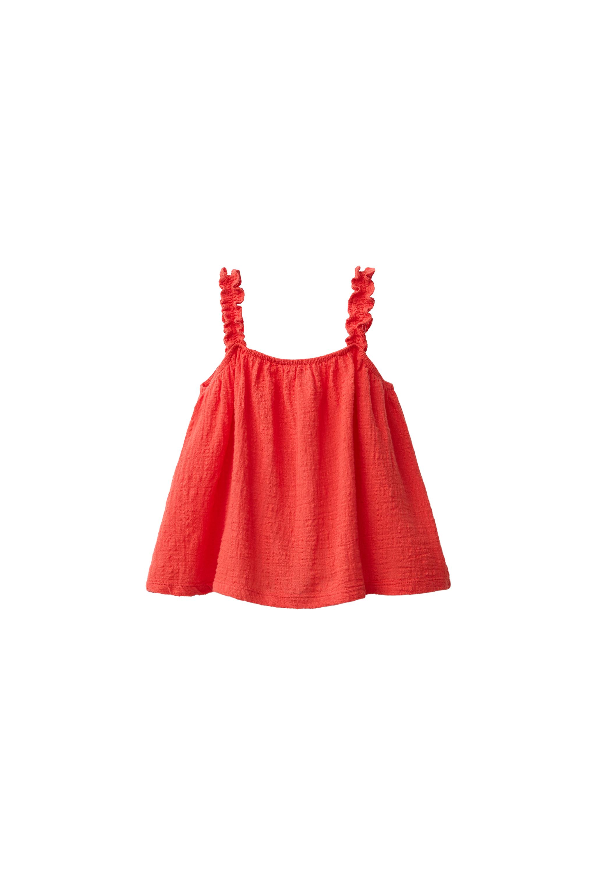 Футболка с рюшами на бретелях — ZARA