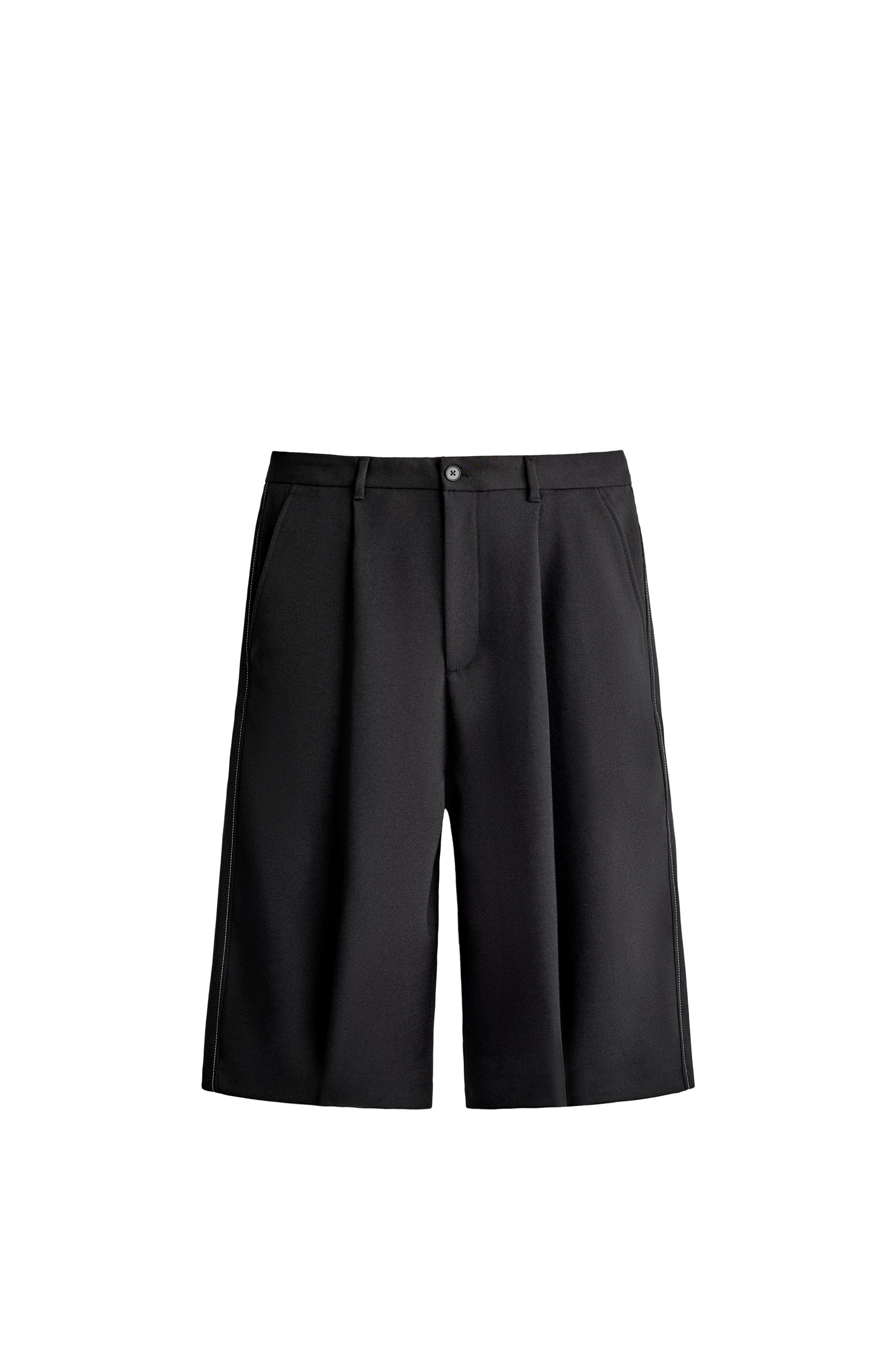Бермуды в складку с широкими штанинами — ZARA