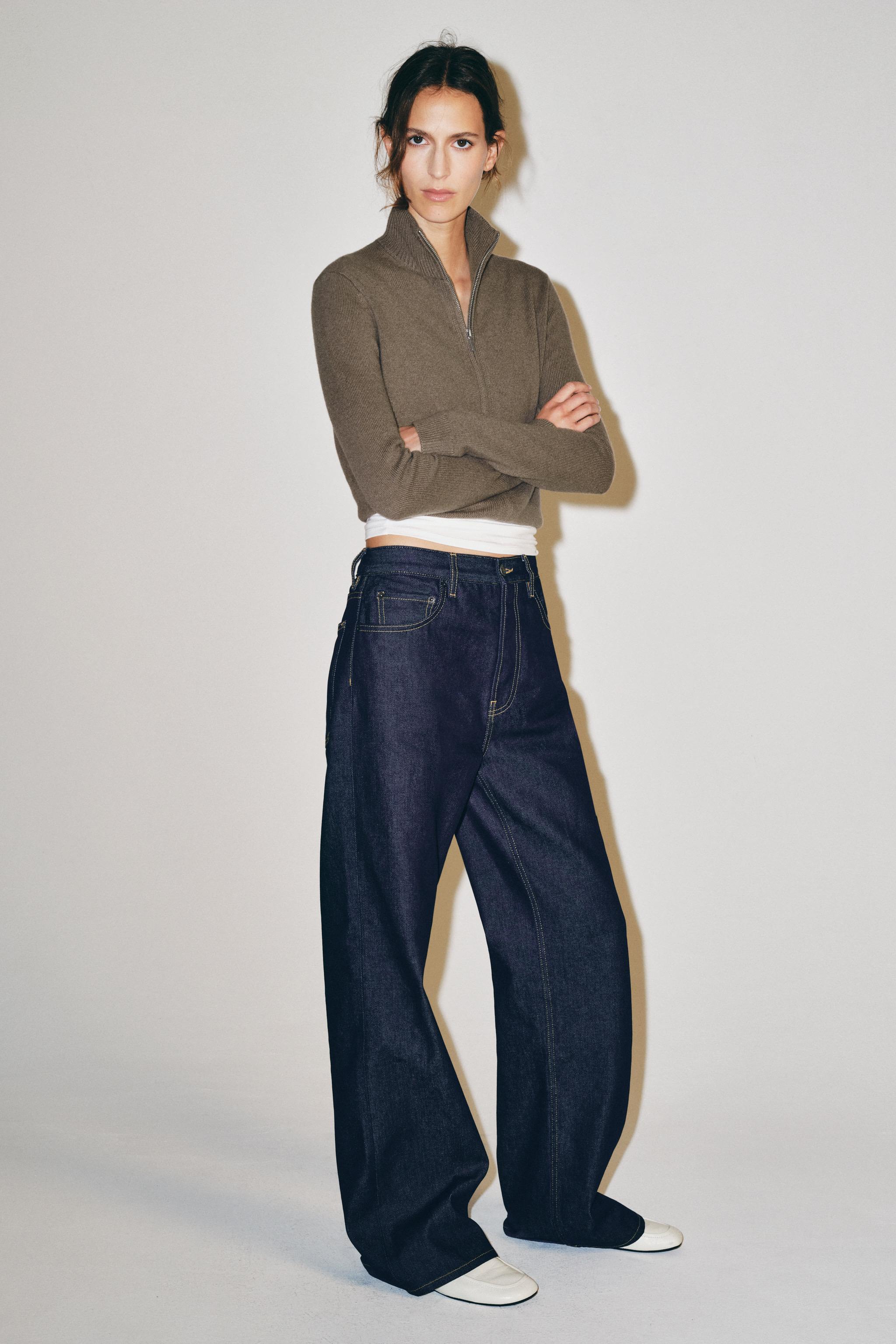 Джинсы ZW COLLECTION со средней посадкой и прямыми штанинами — ZARA