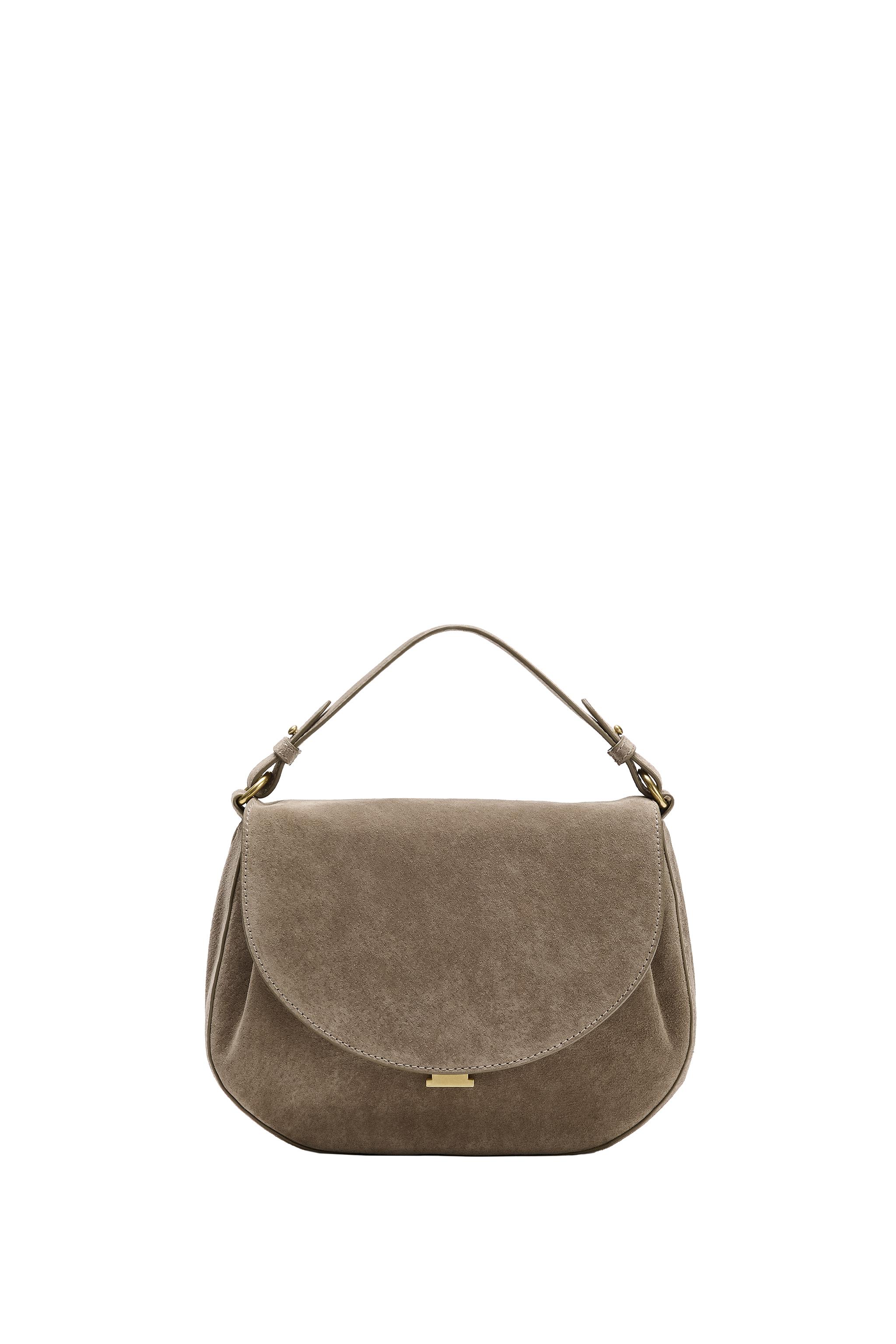 Кожаная сумка через плечо с клапаном — ZARA