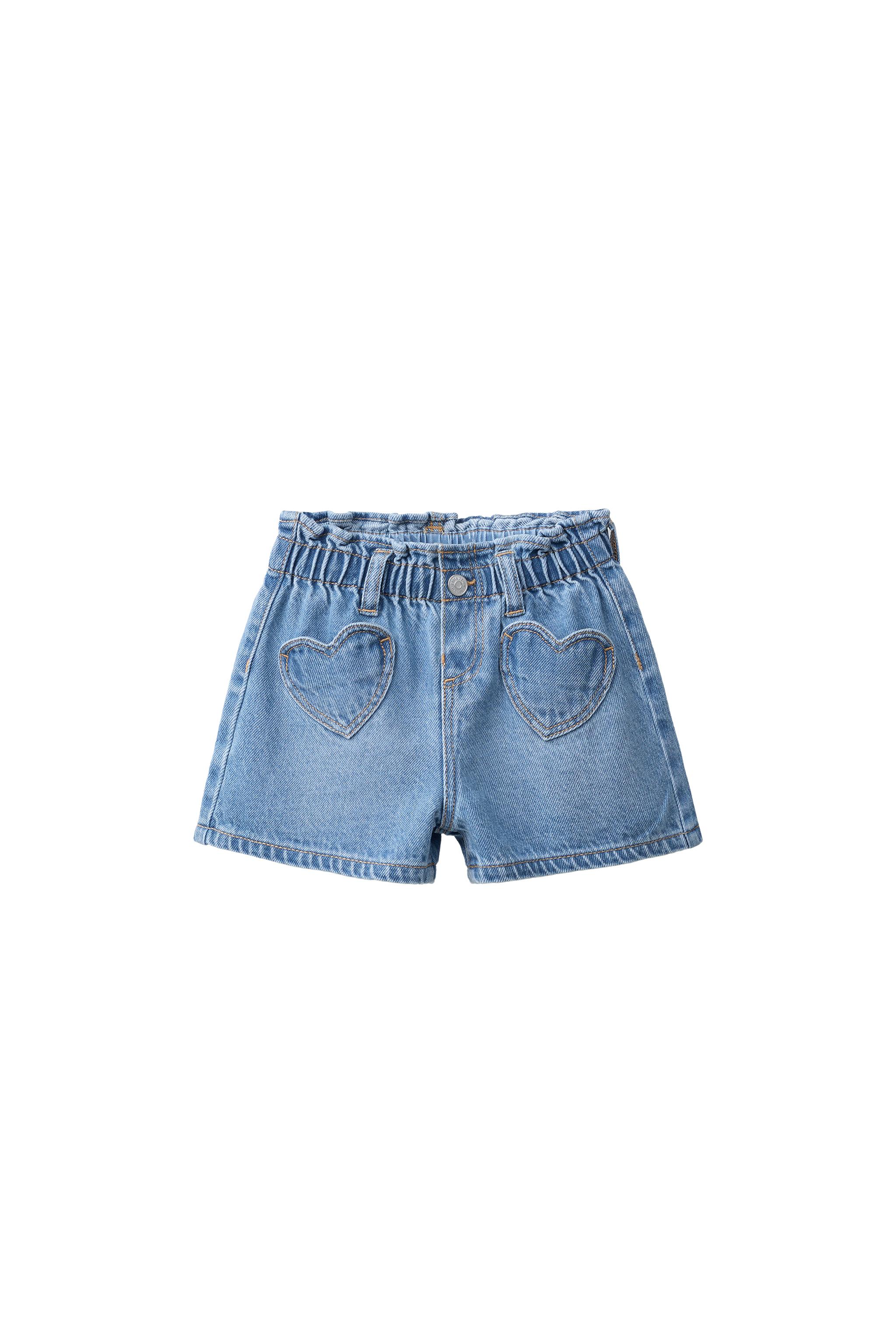 Джинсовые бермуды с карманами в форме сердца — ZARA