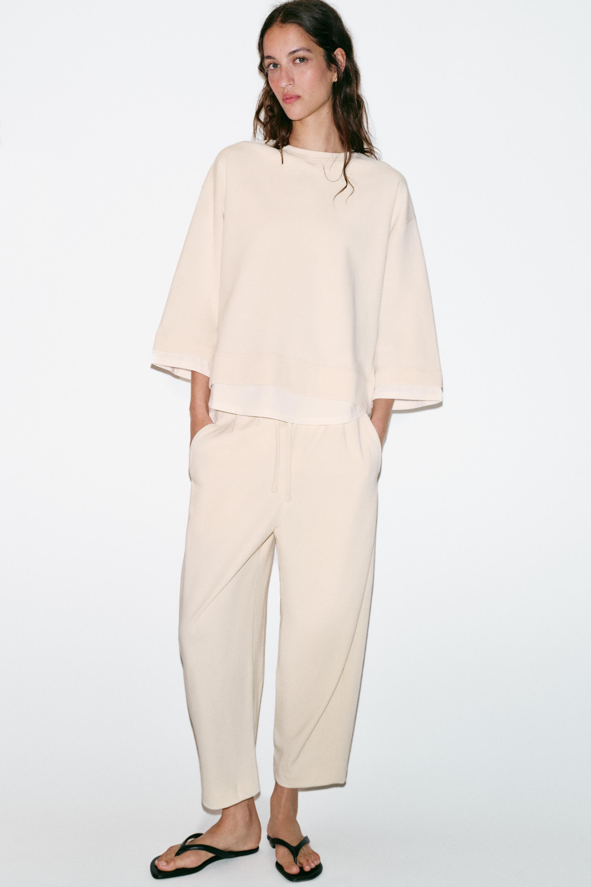 Свитшот с длинным рукавом с контрастными деталями — ZARA