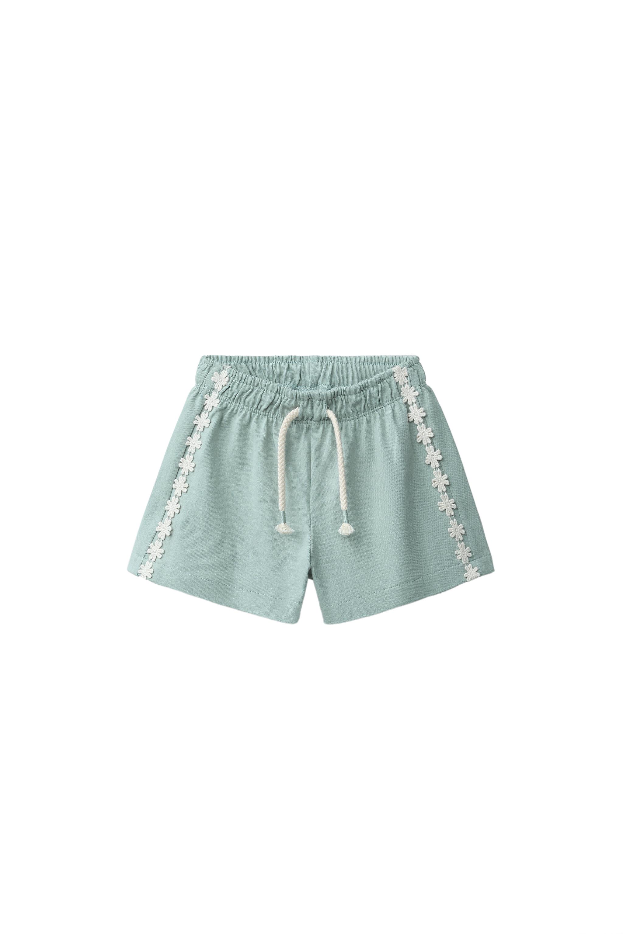Бермуды из плотного плюша с цветочным принтом — ZARA