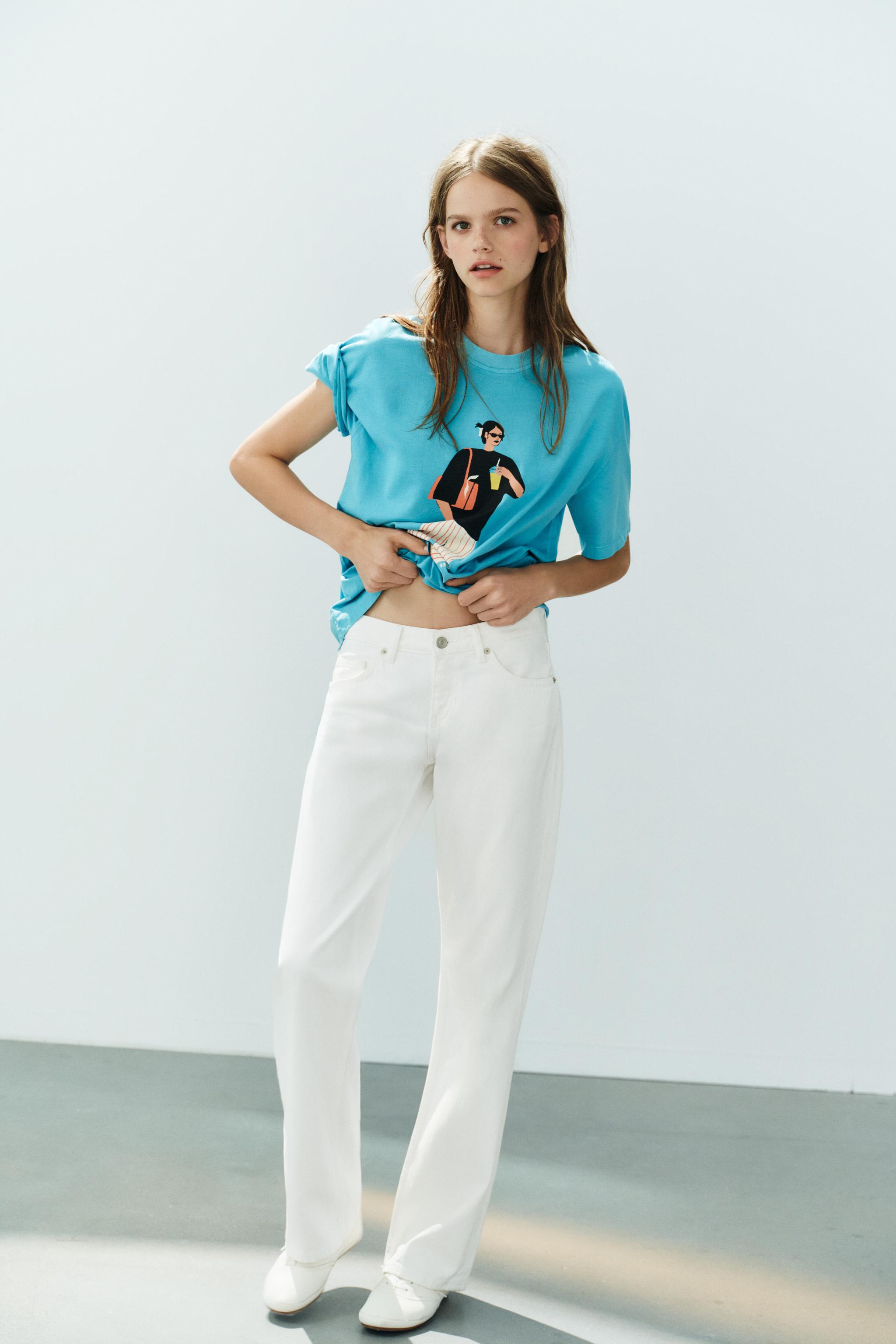 Футболка из коллекции Филиппы Коулс с эффектом потёртости — ZARA