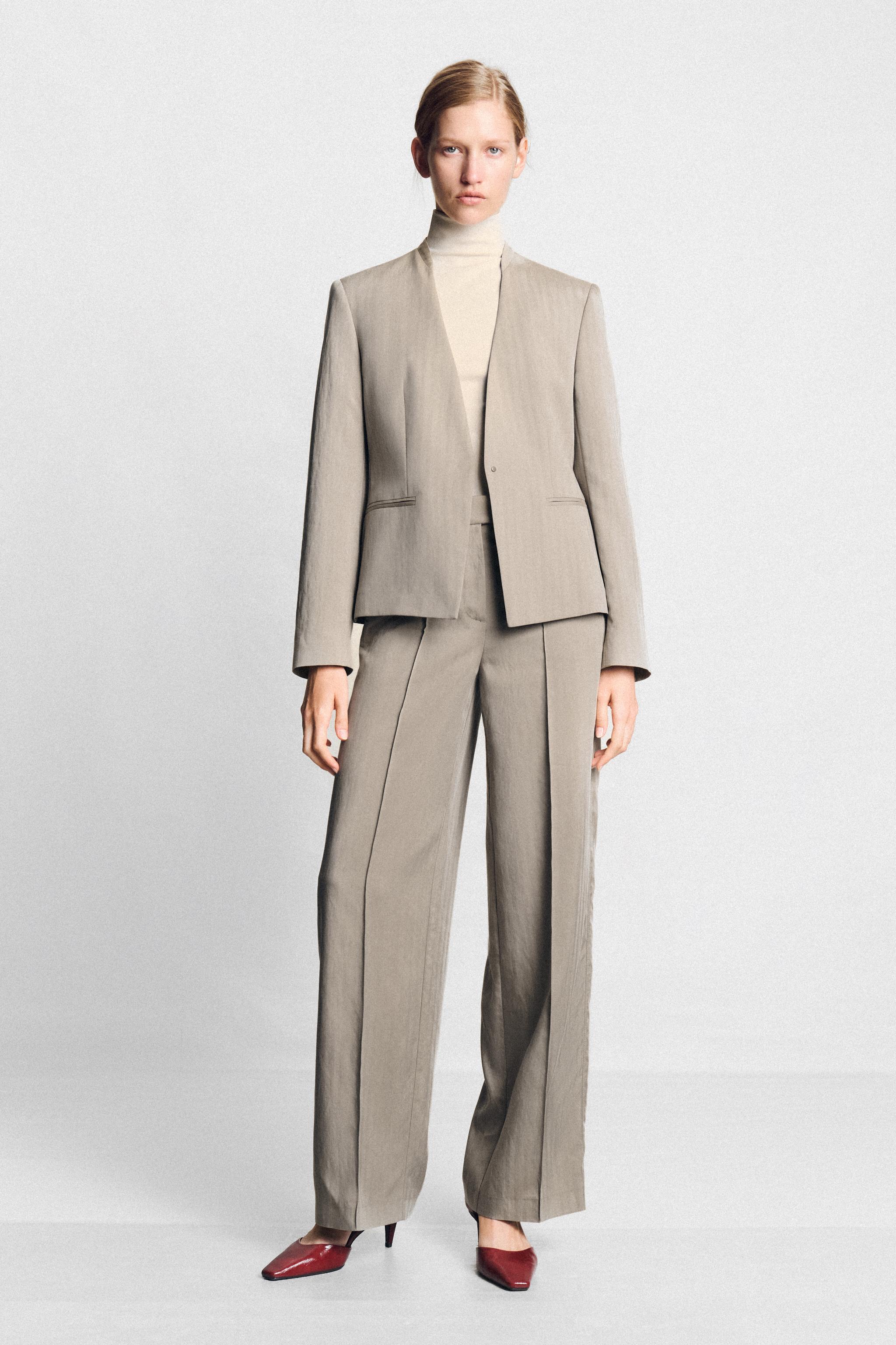 Блейзер облегающего кроя без воротника — ZARA