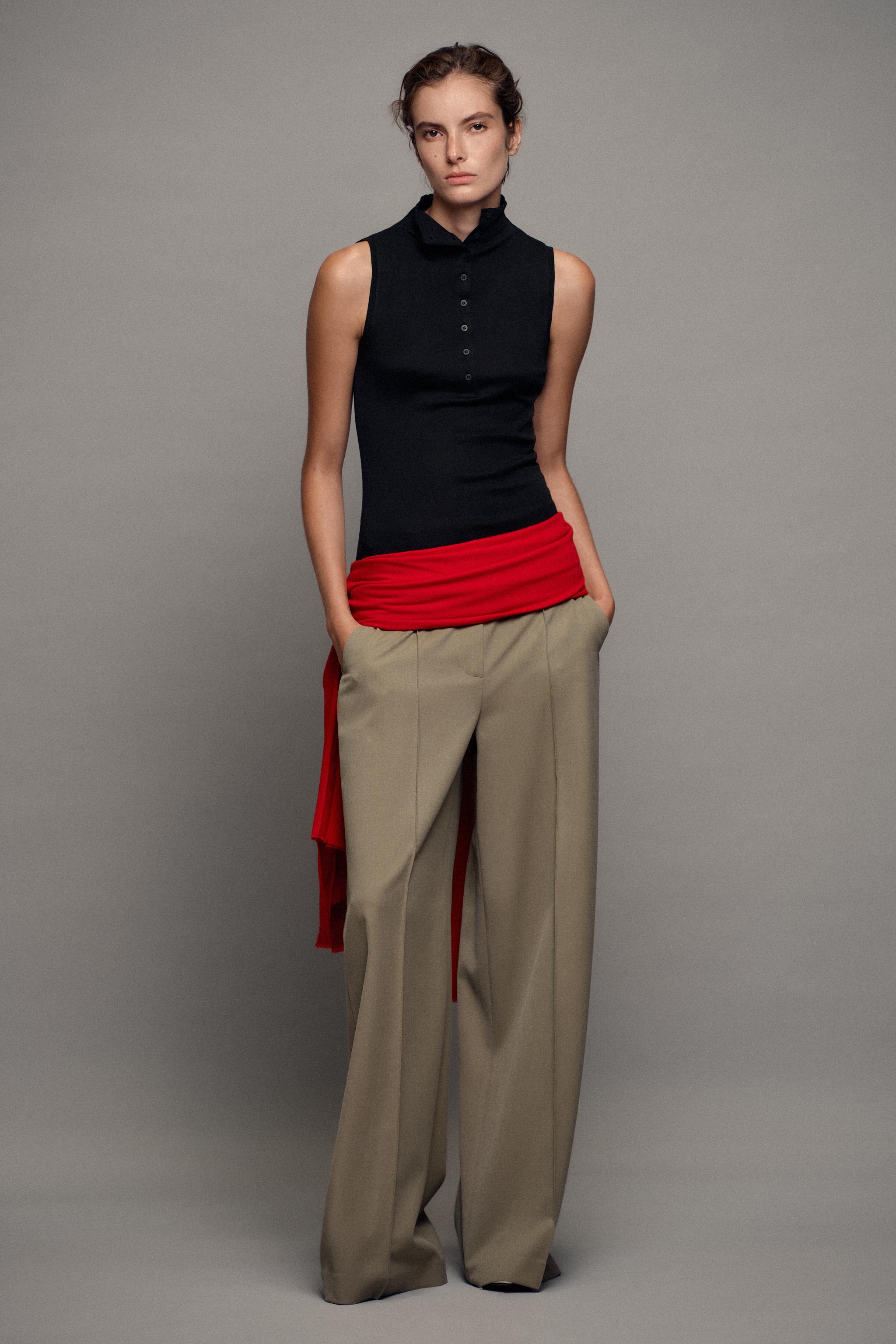 Брюки ZW COLLECTION с широкими штанинами — ZARA