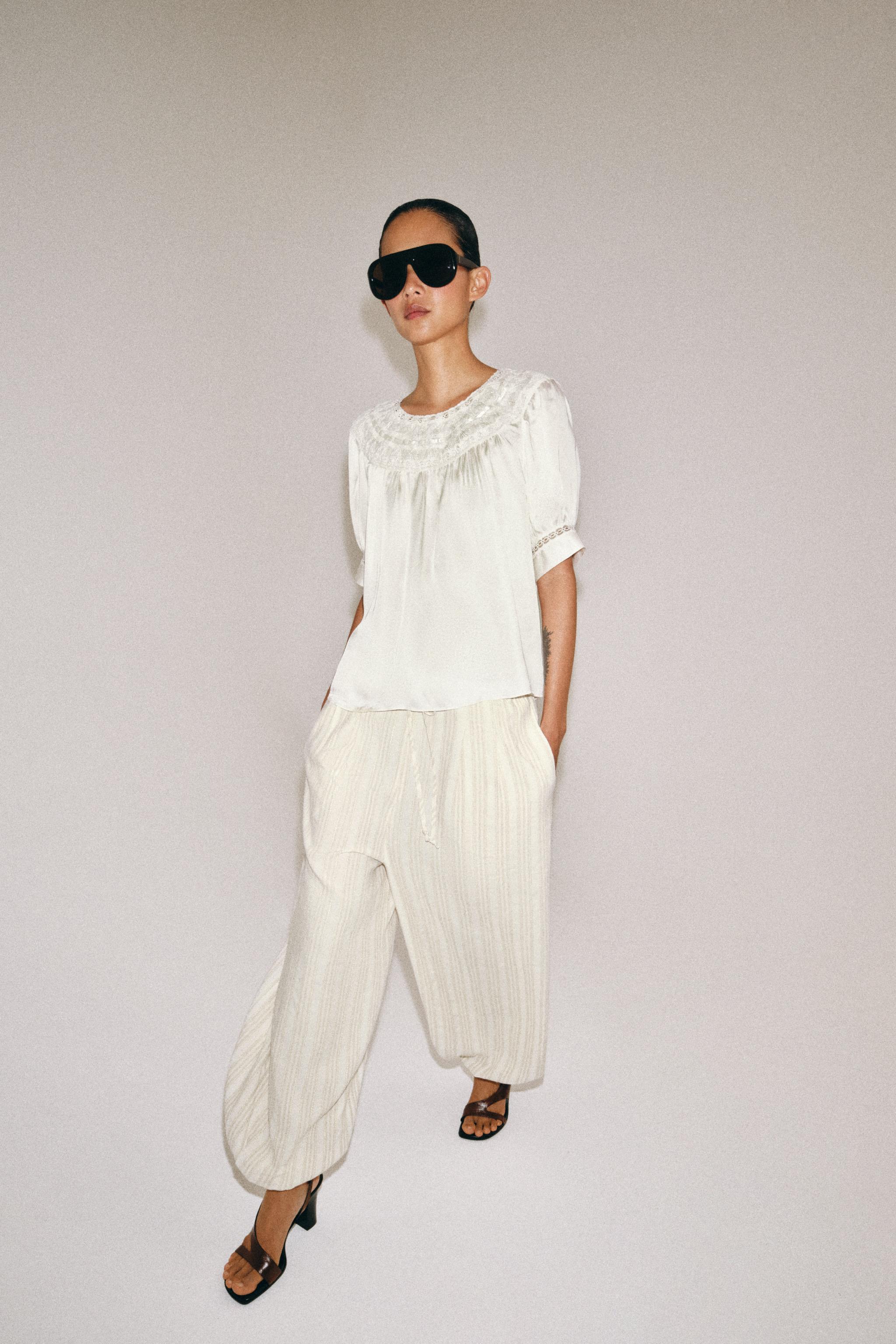 Брюки-шаровары ZW COLLECTION в полоску — ZARA