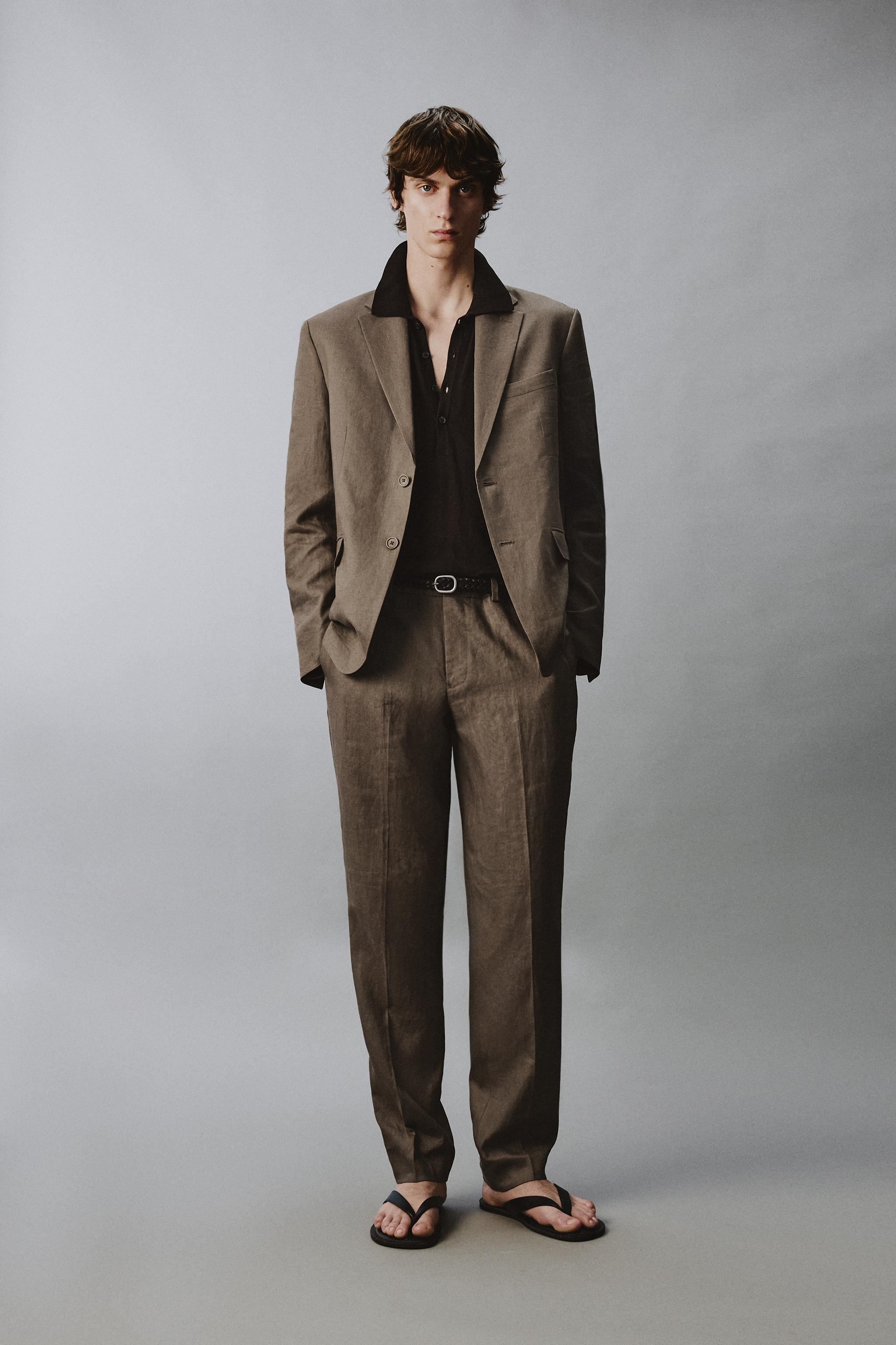 Брюки костюмные из 100% льна — ZARA