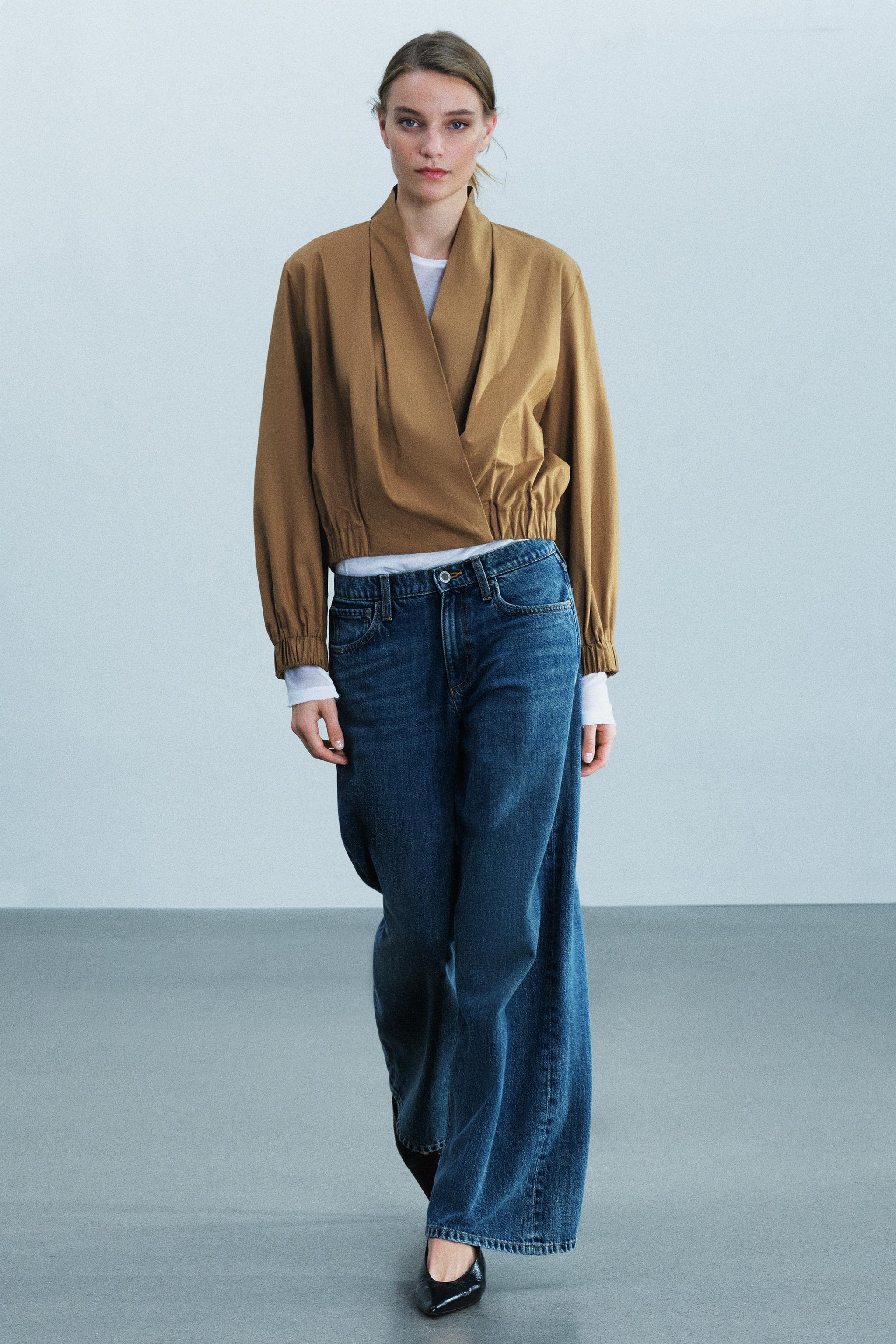 Бомбер-рубашка ZW COLLECTION с запа́хом — ZARA
