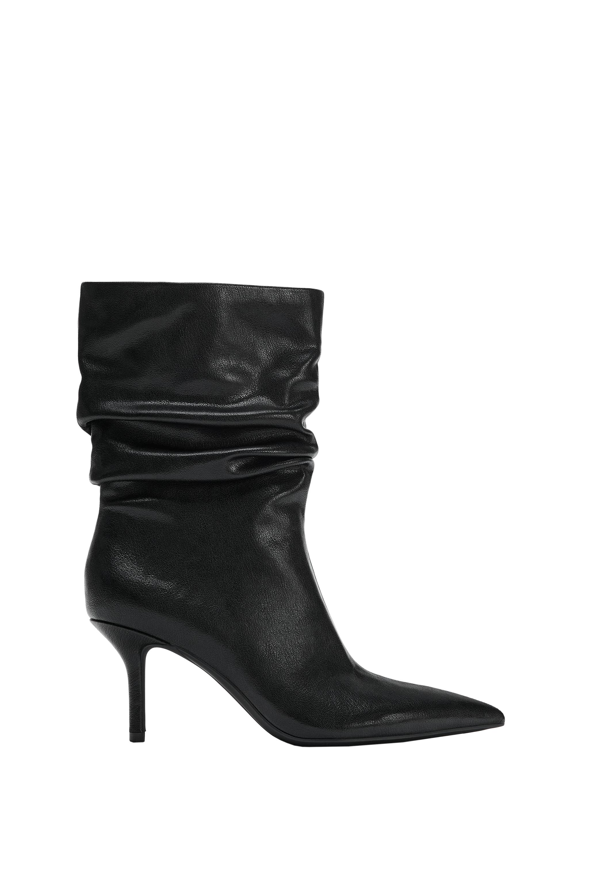 RUFFLED HEELED ANKLE BOOTS — ZARA