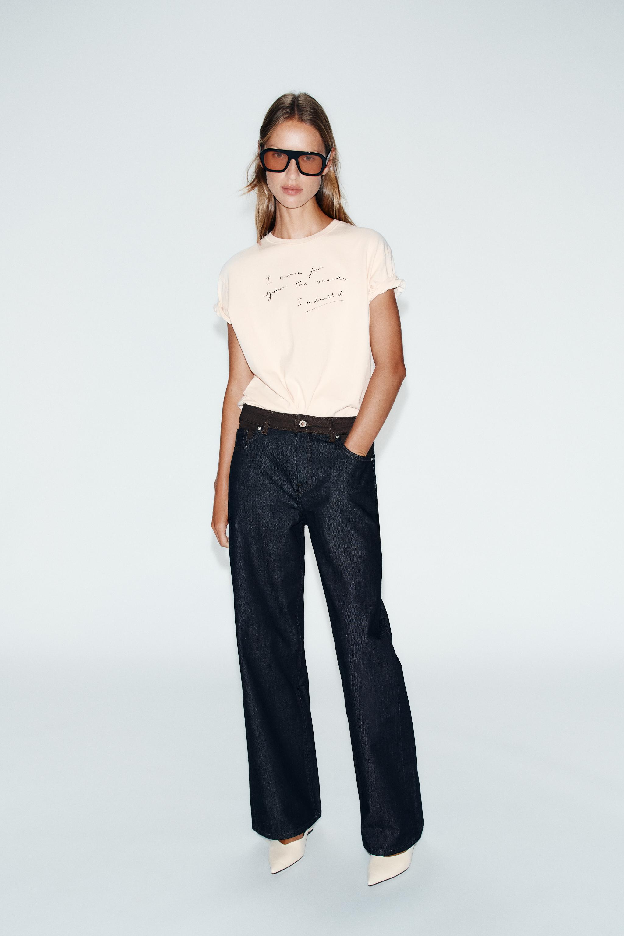 SHORT SLEEVE T-SHIRT WITH SLOGAN — ZARA