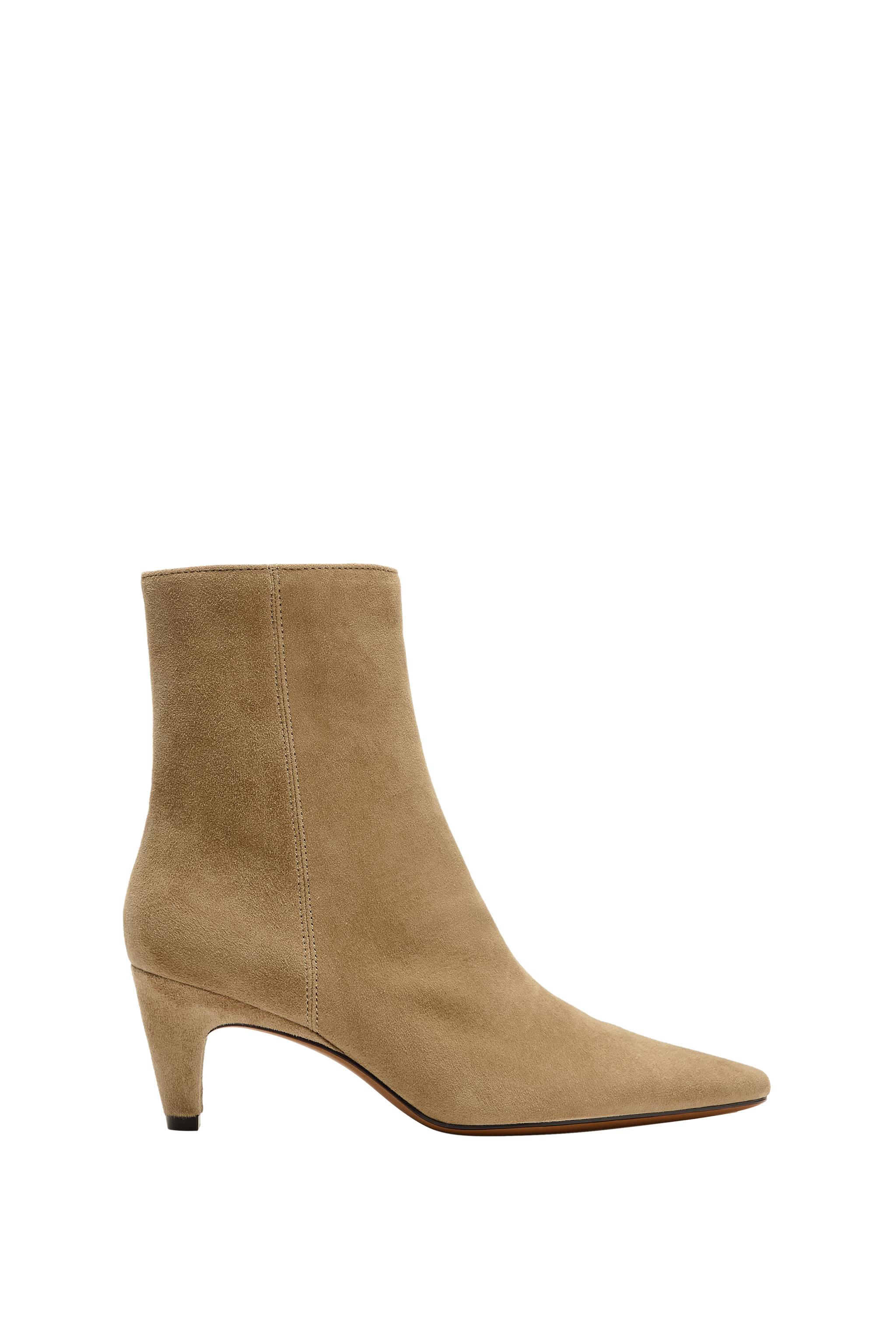 SPLIT SUEDE HEELED ANKLE BOOTS — ZARA