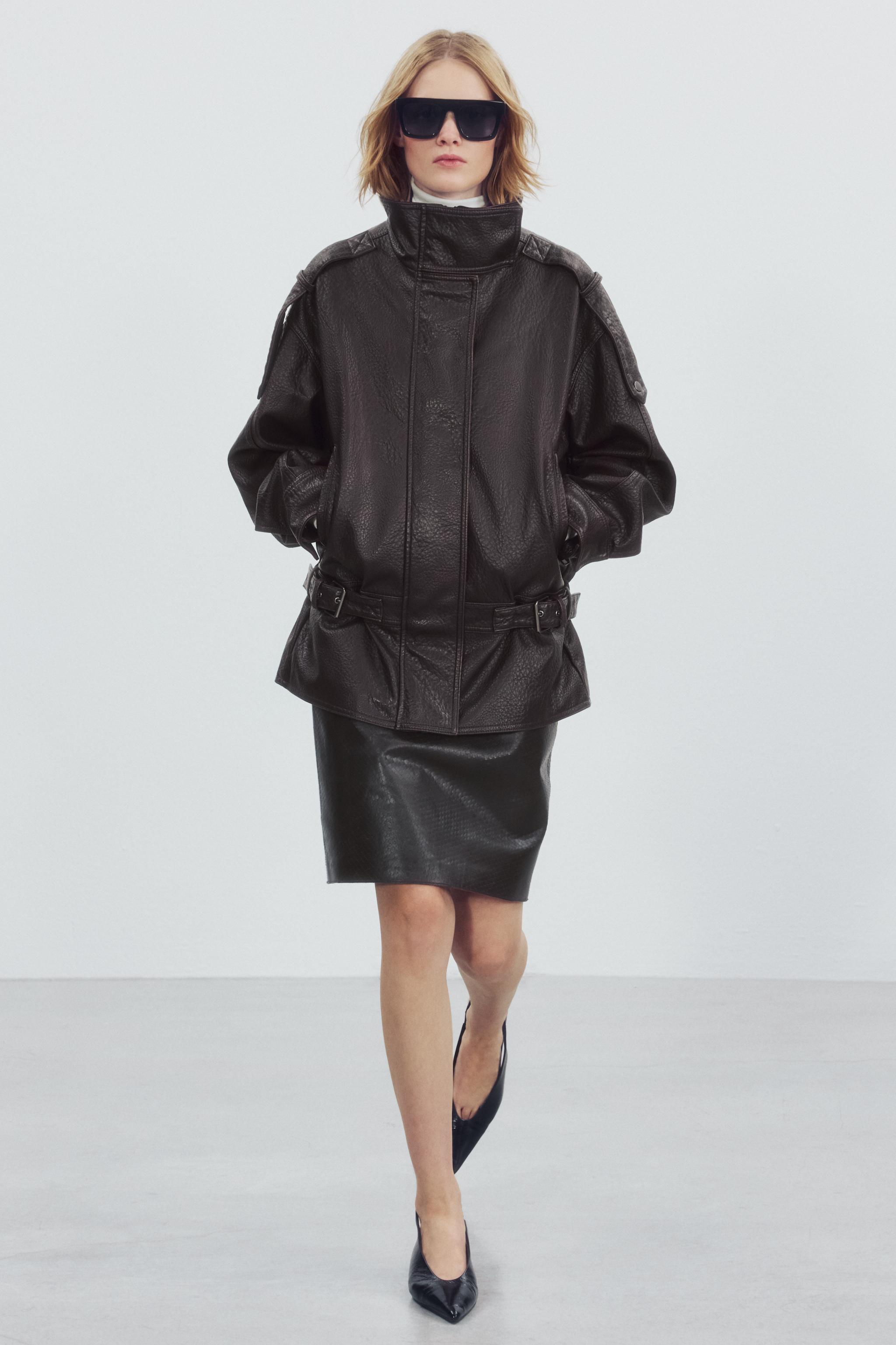 КУРТКА-БАЙКЕР ИЗ ИИСКУССТВЕННОЙ КОЖИ — ZW COLLECTION — ZARA