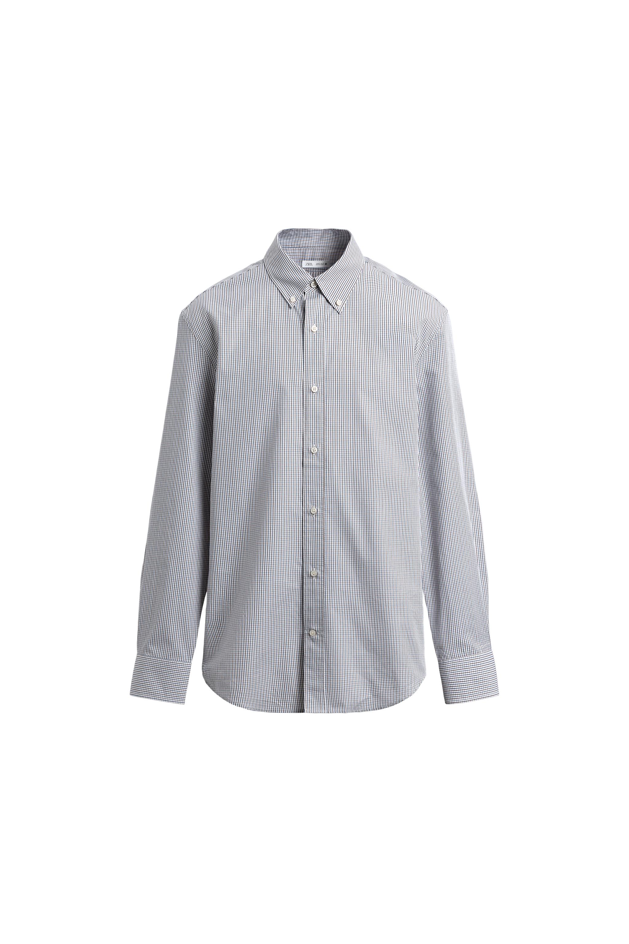 Рубашка классического кроя в клетку — ZARA