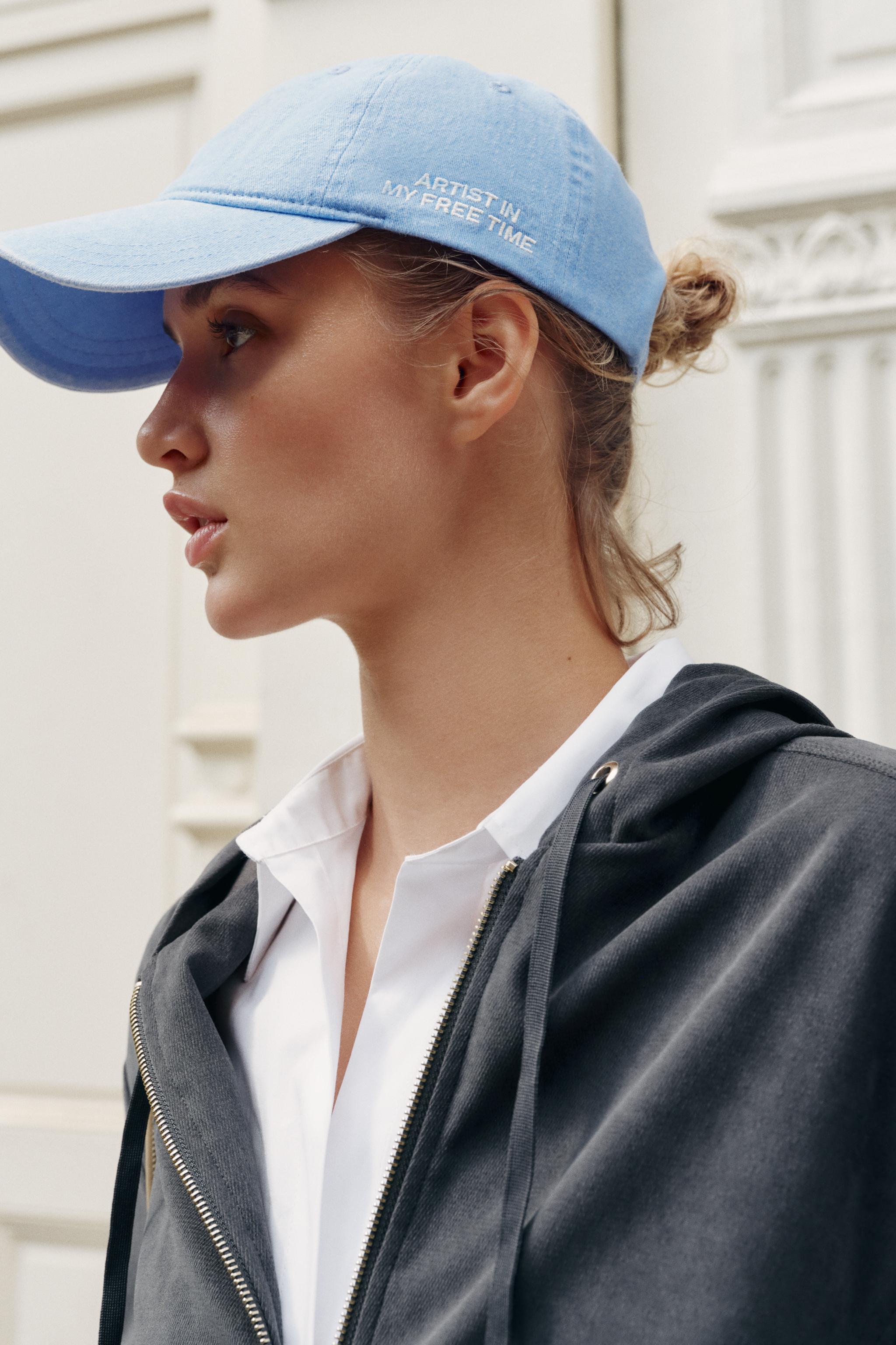 Кепка из твила с вышитым слоганом — ZARA