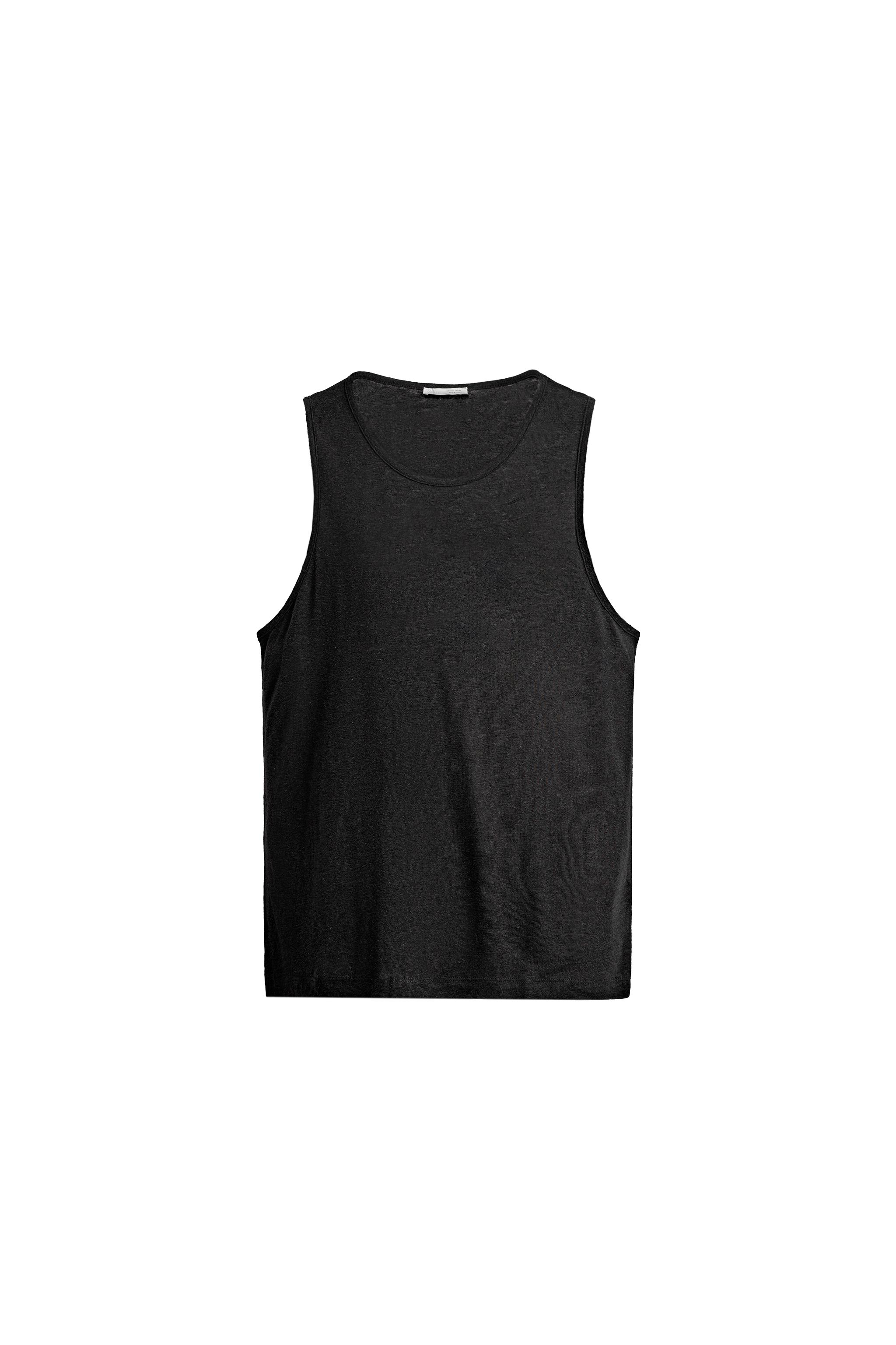 Майка свободного кроя из смесового вискозного льна — ZARA