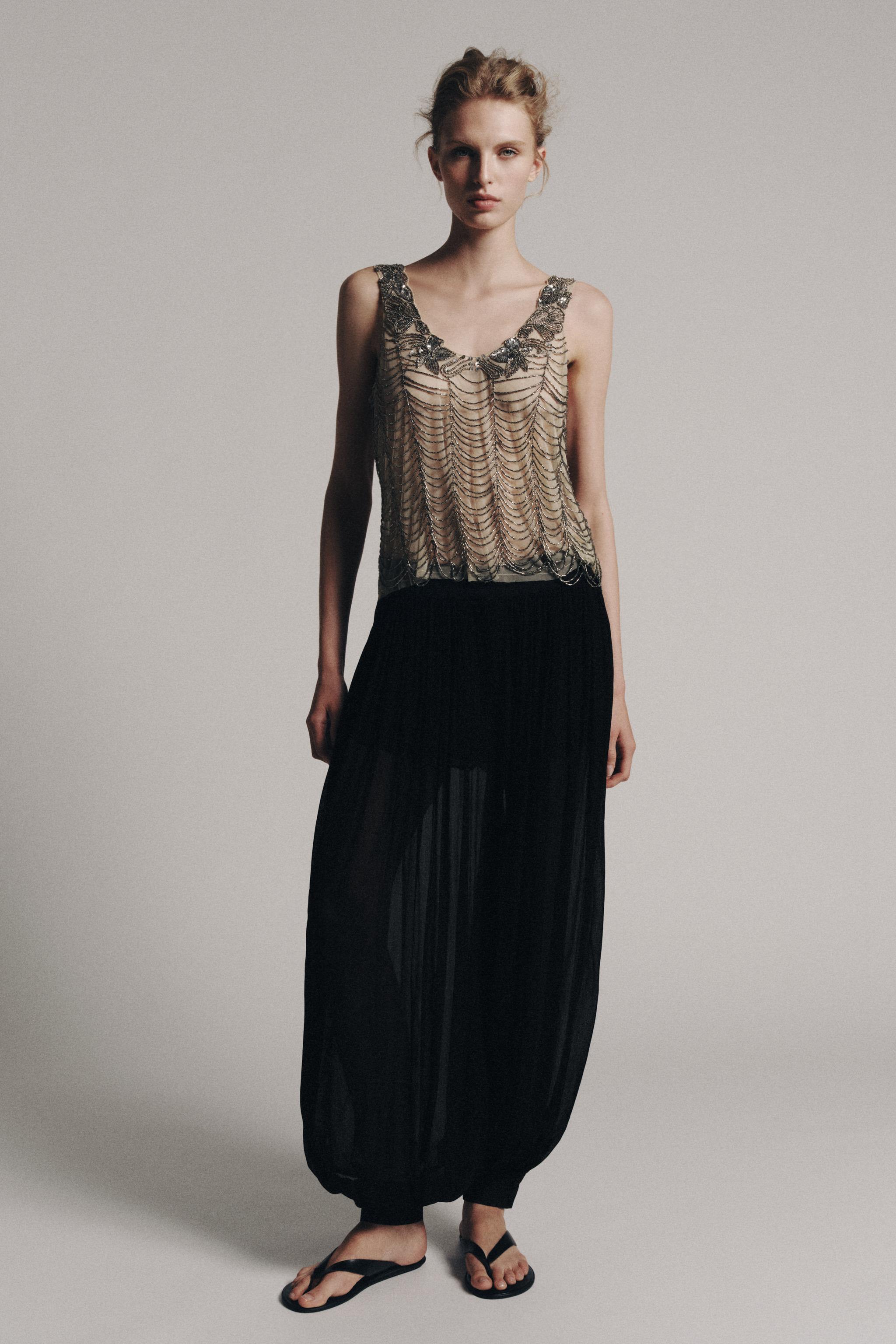 Топ ZW COLLECTION с бусинами — ZARA