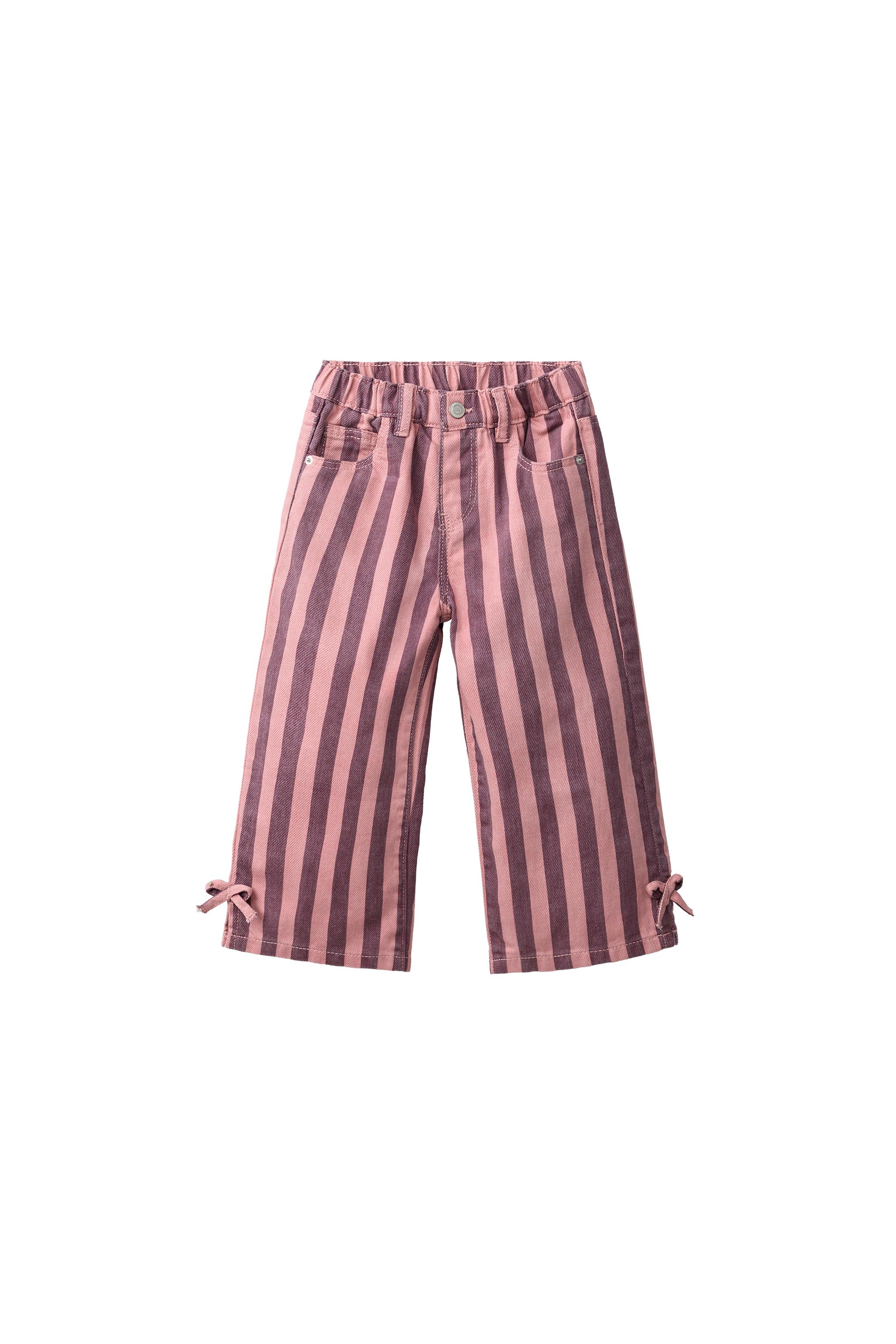 Джинсы-кюлоты в полоску с бантами — ZARA
