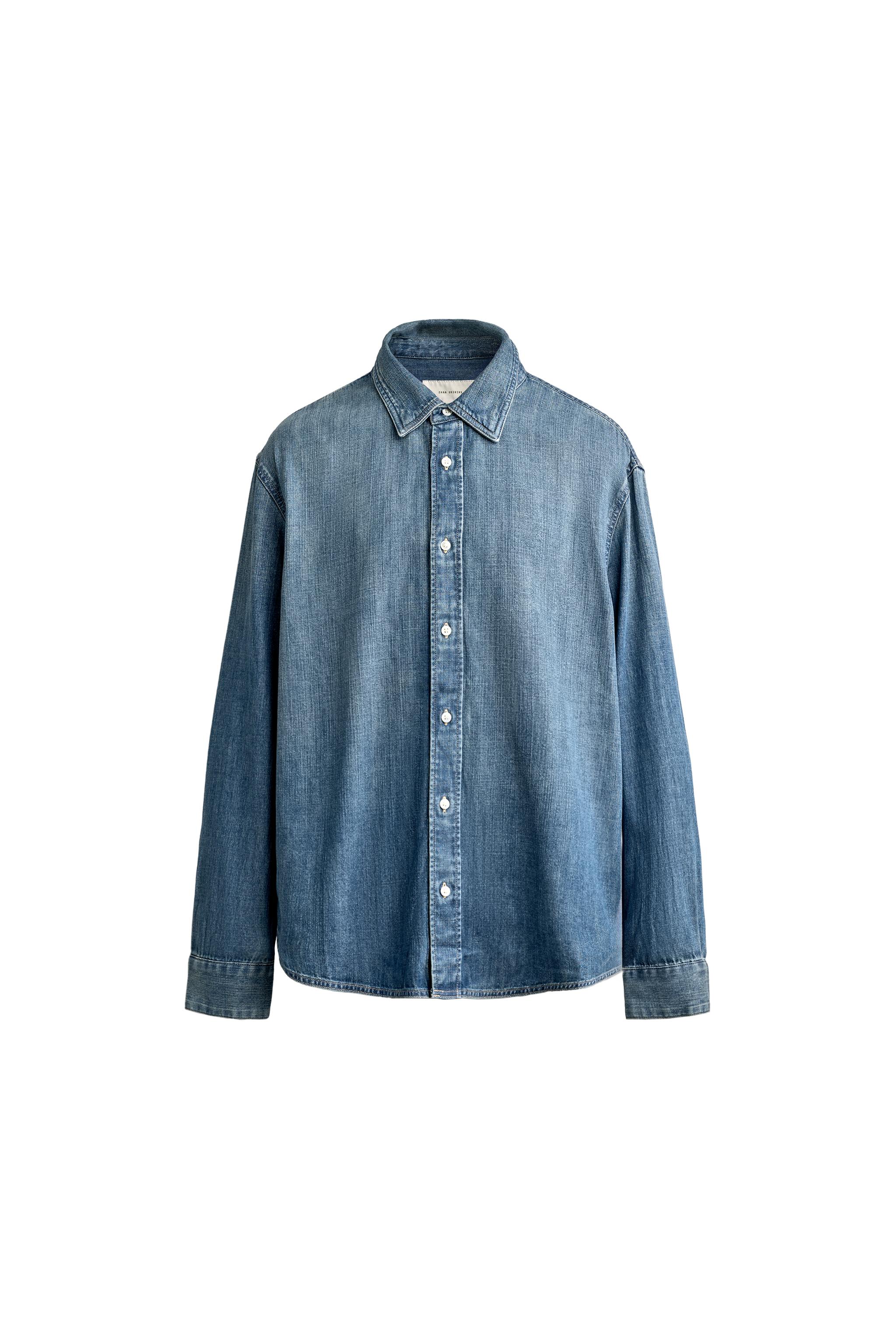 Джинсовая рубашка классического кроя — ZARA
